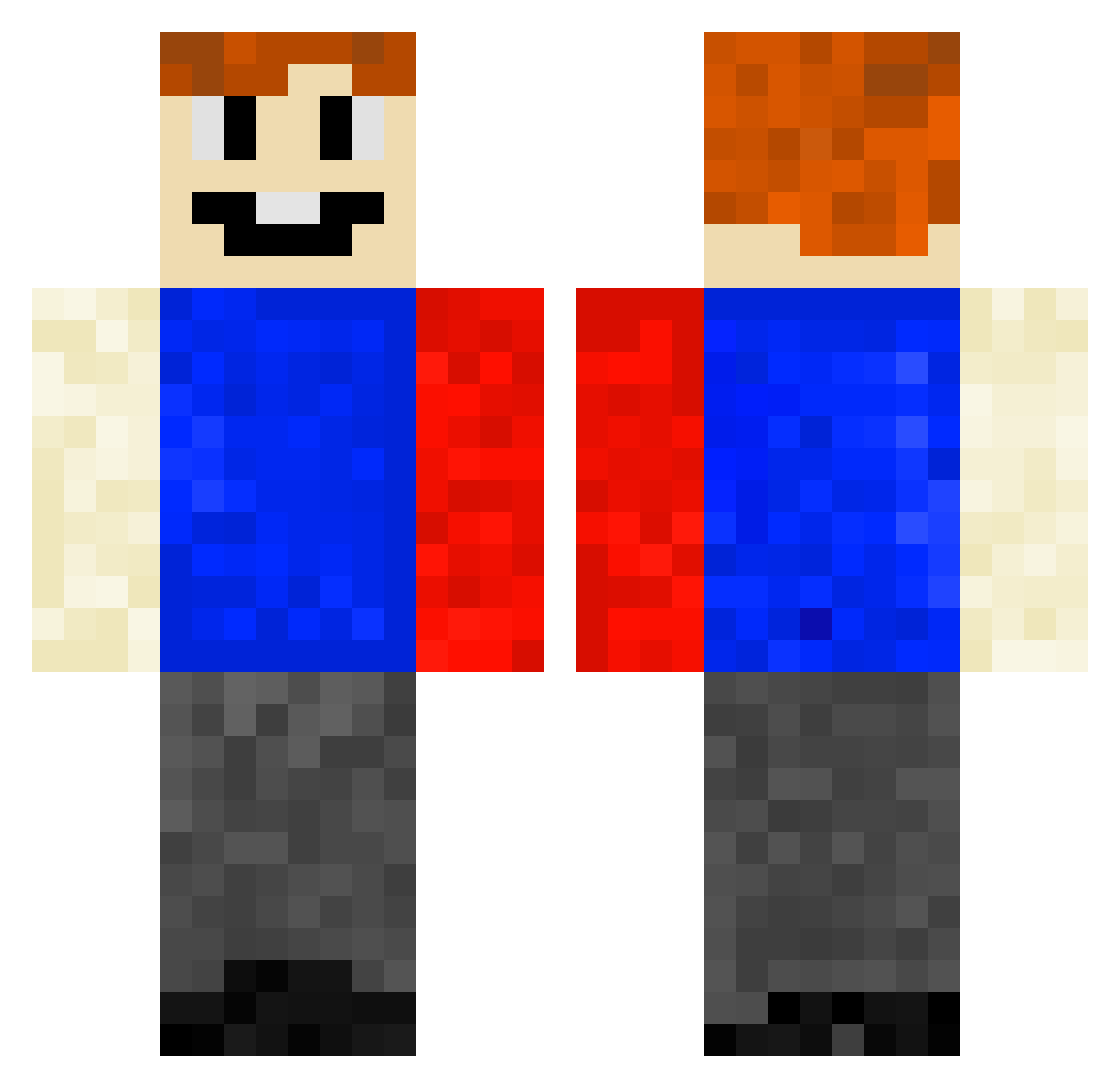 Tavisto Minecraft skin, front and back view