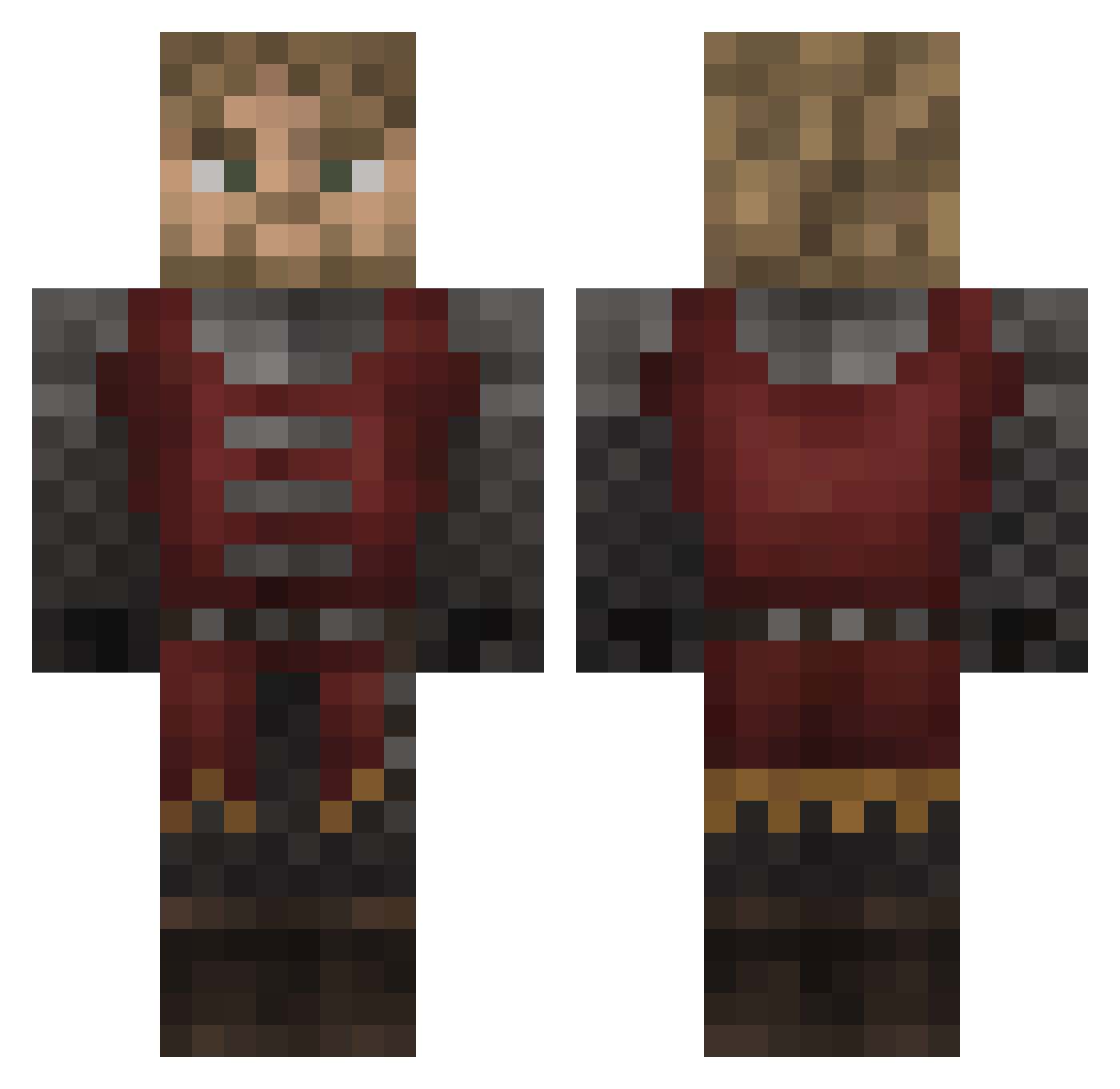Karnemir Minecraft skin, front and back view