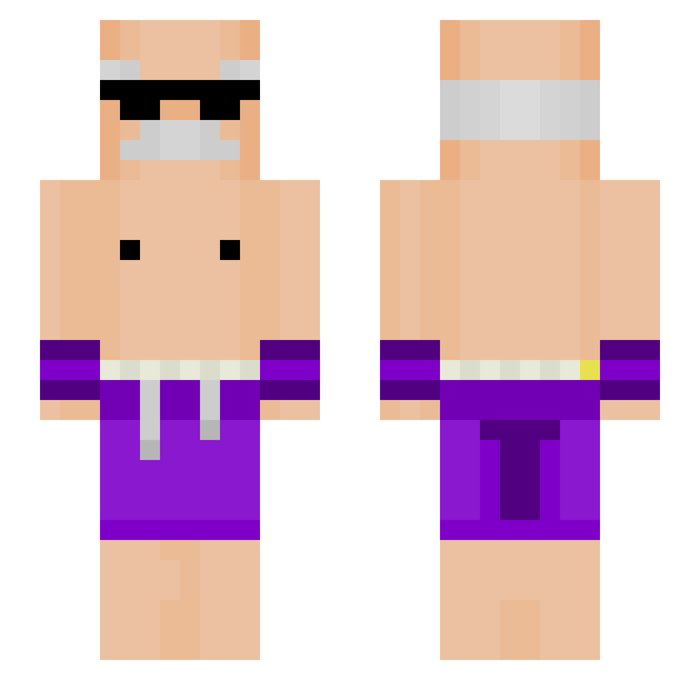mamal2l Minecraft skin, front and back view