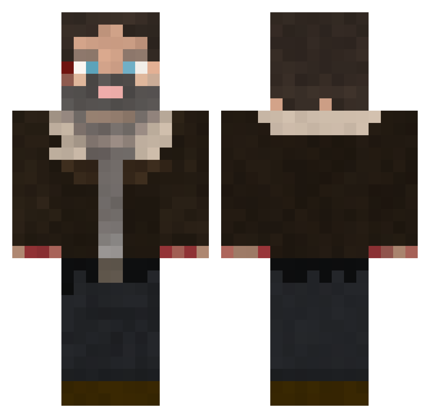 LukiusMaximus77 Minecraft skin, front and back view