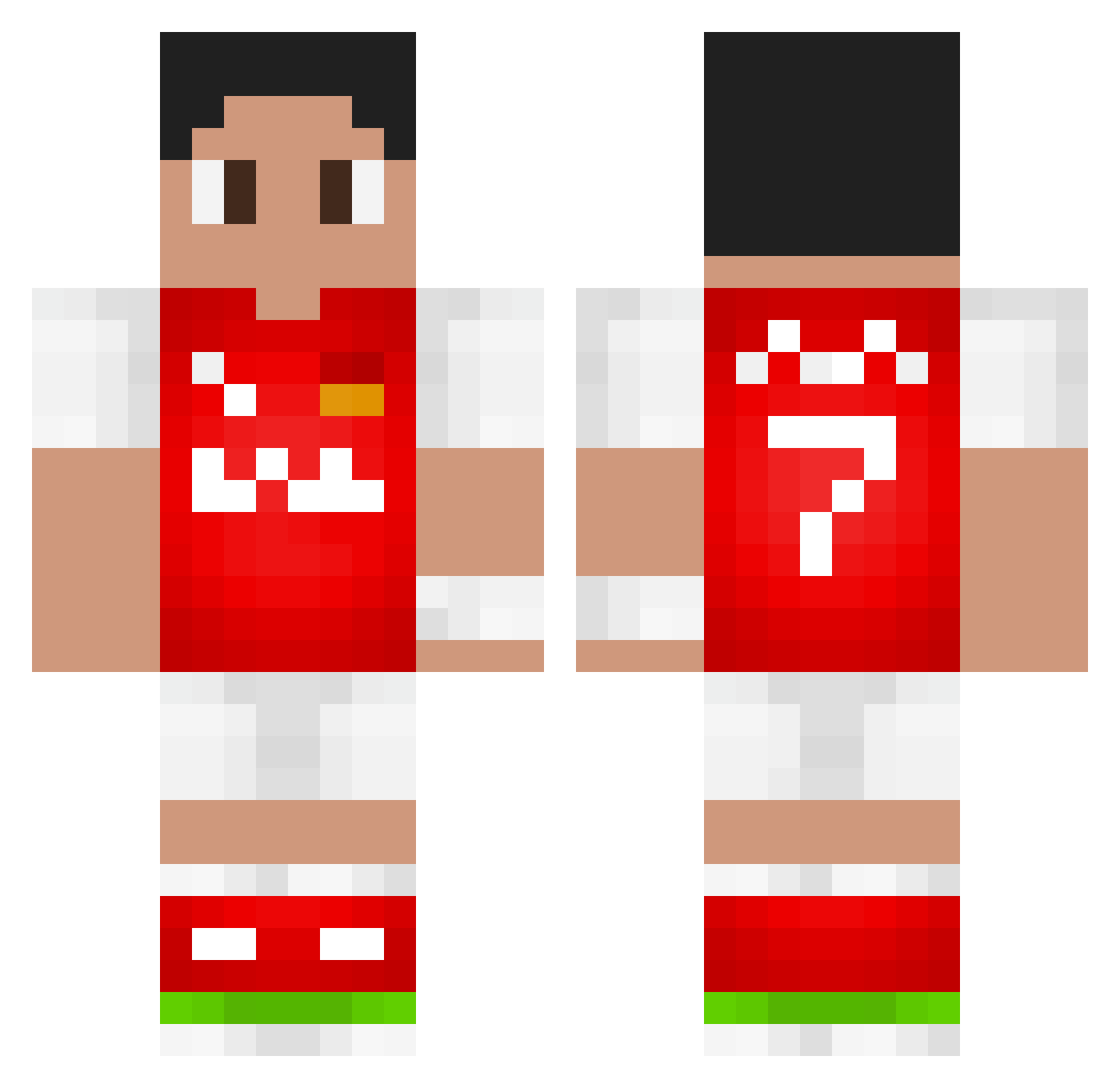 Midfielder Minecraft skin, front and back view