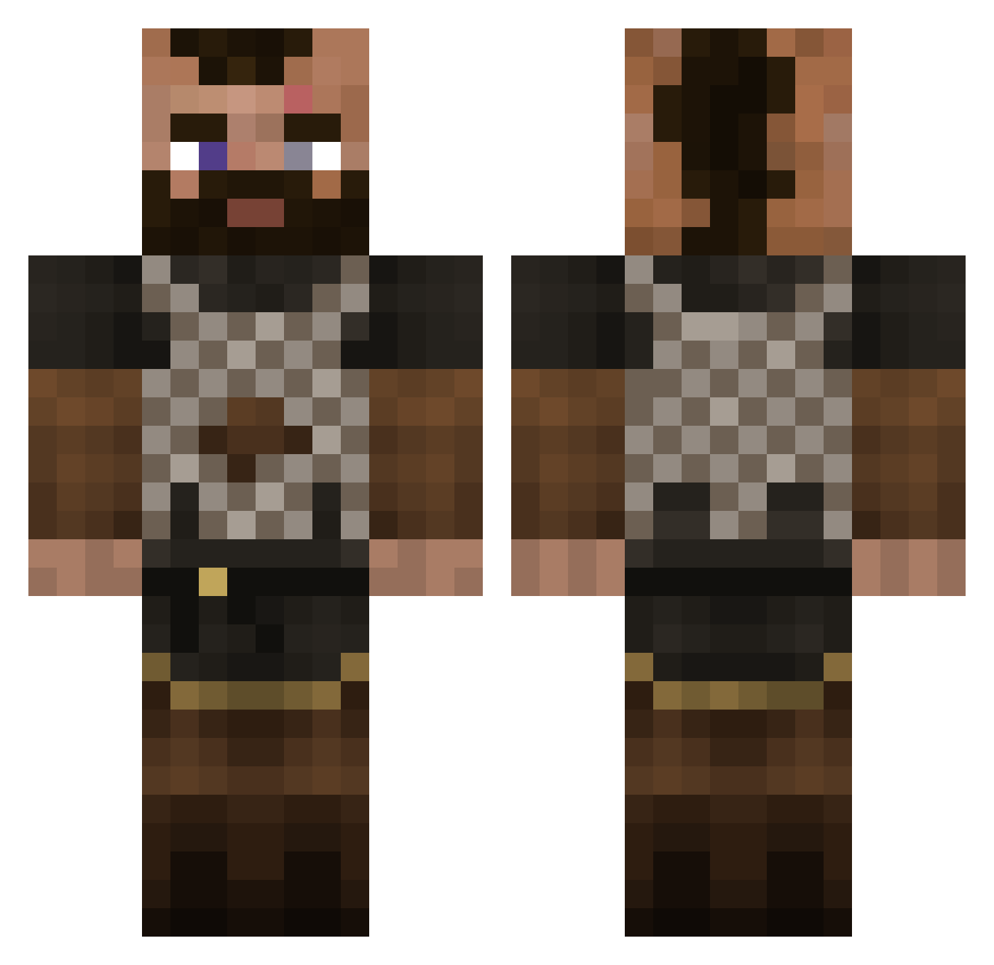 willx55 Minecraft skin, front and back view