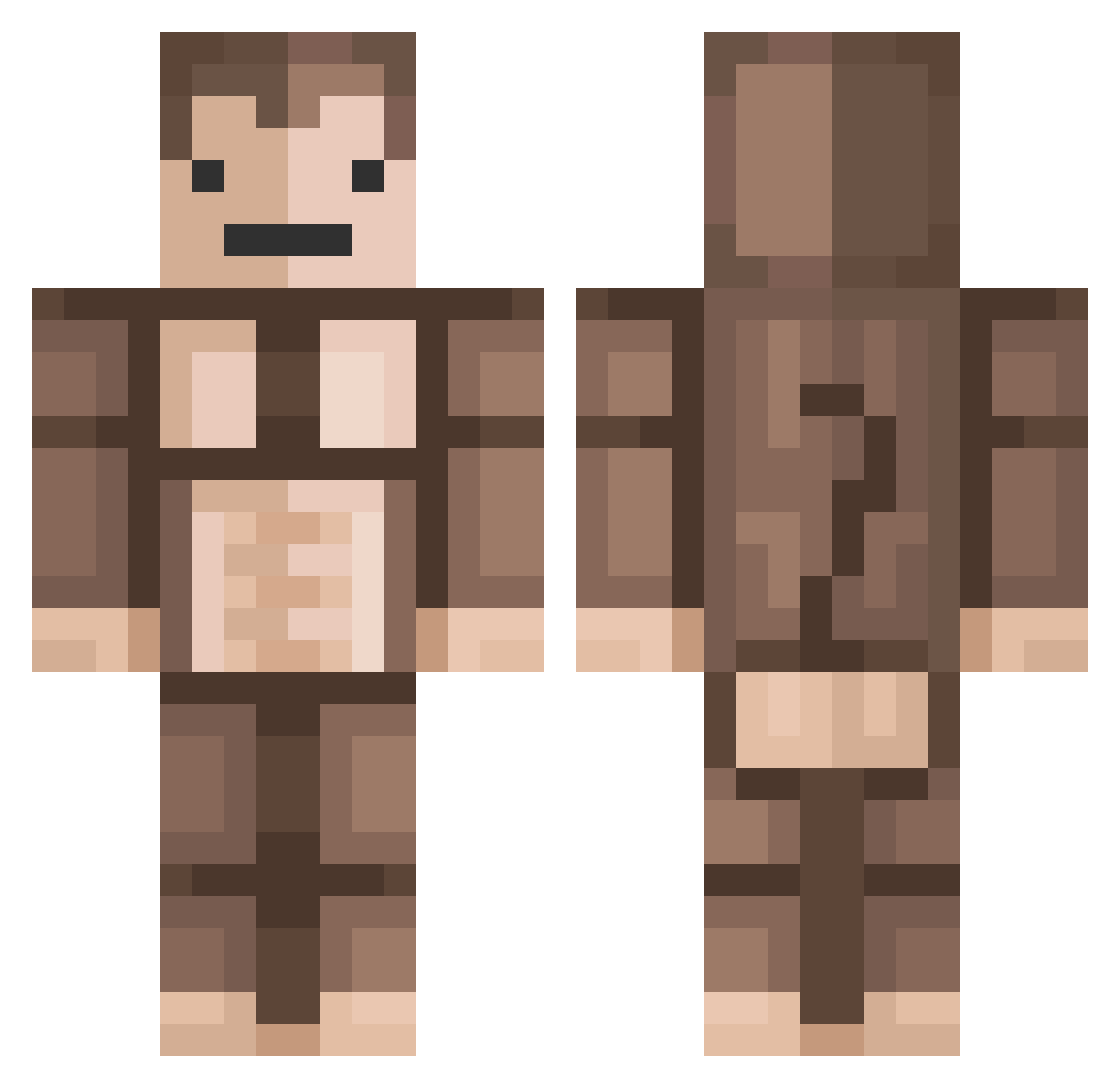 mateee0 Minecraft skin, front and back view