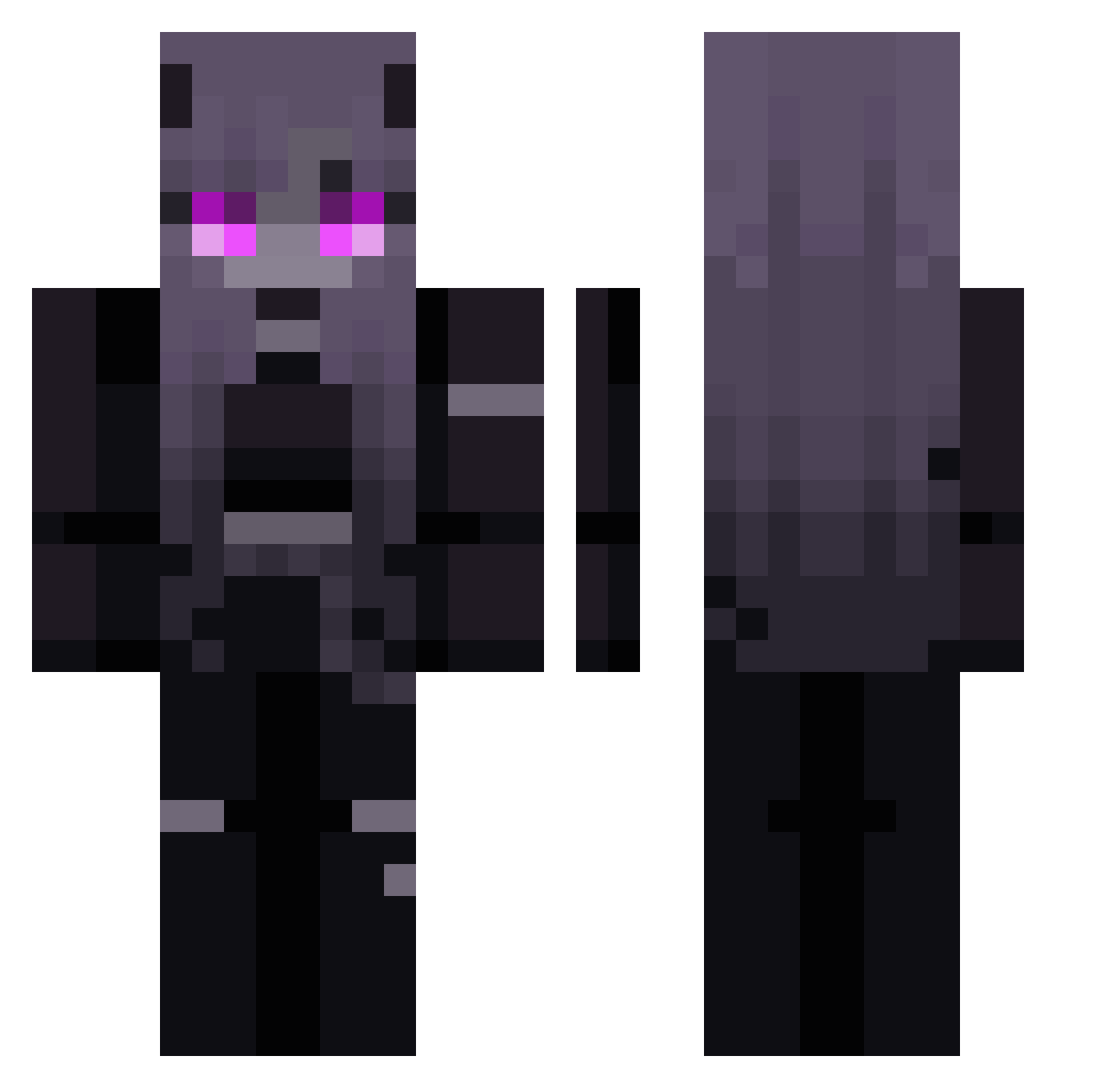 Augvxst Minecraft skin, front and back view