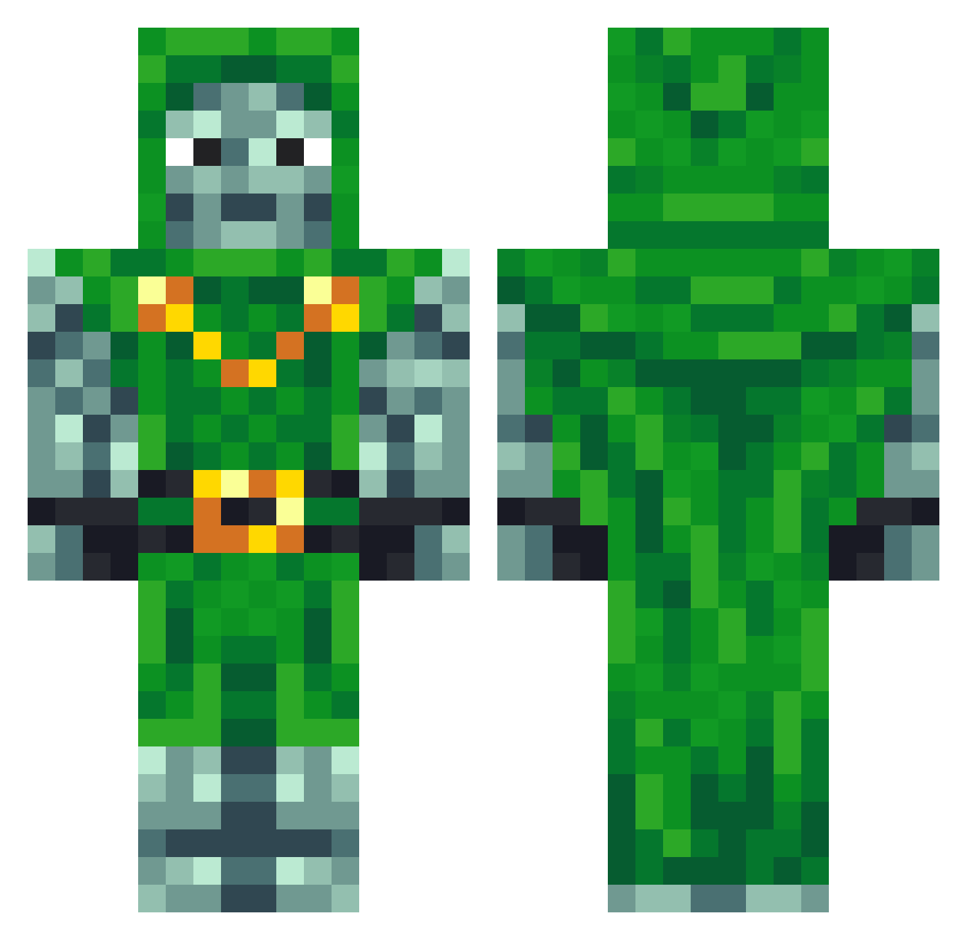ELITE_Lynux Minecraft skin, front and back view