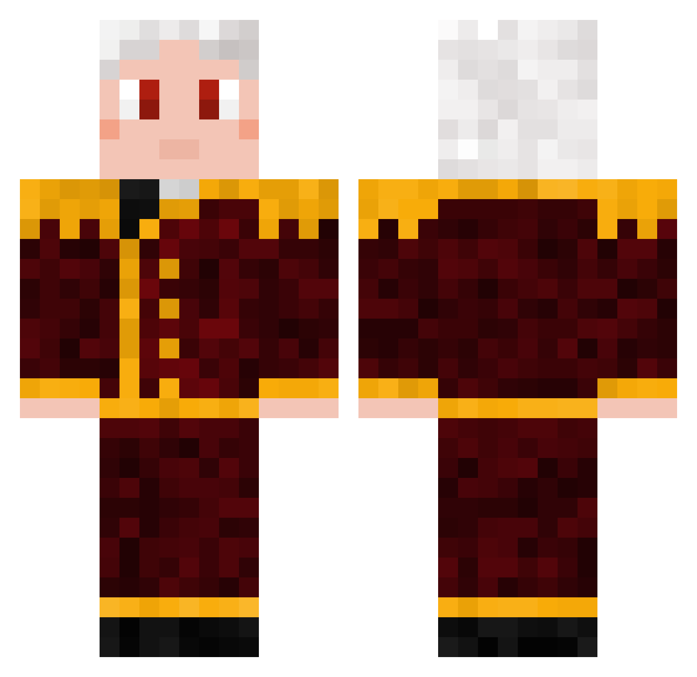 Kakaytsuki Minecraft skin, front and back view