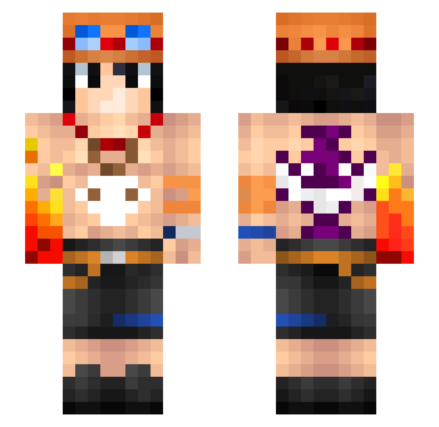 DeifyIceman Minecraft skin, front and back view
