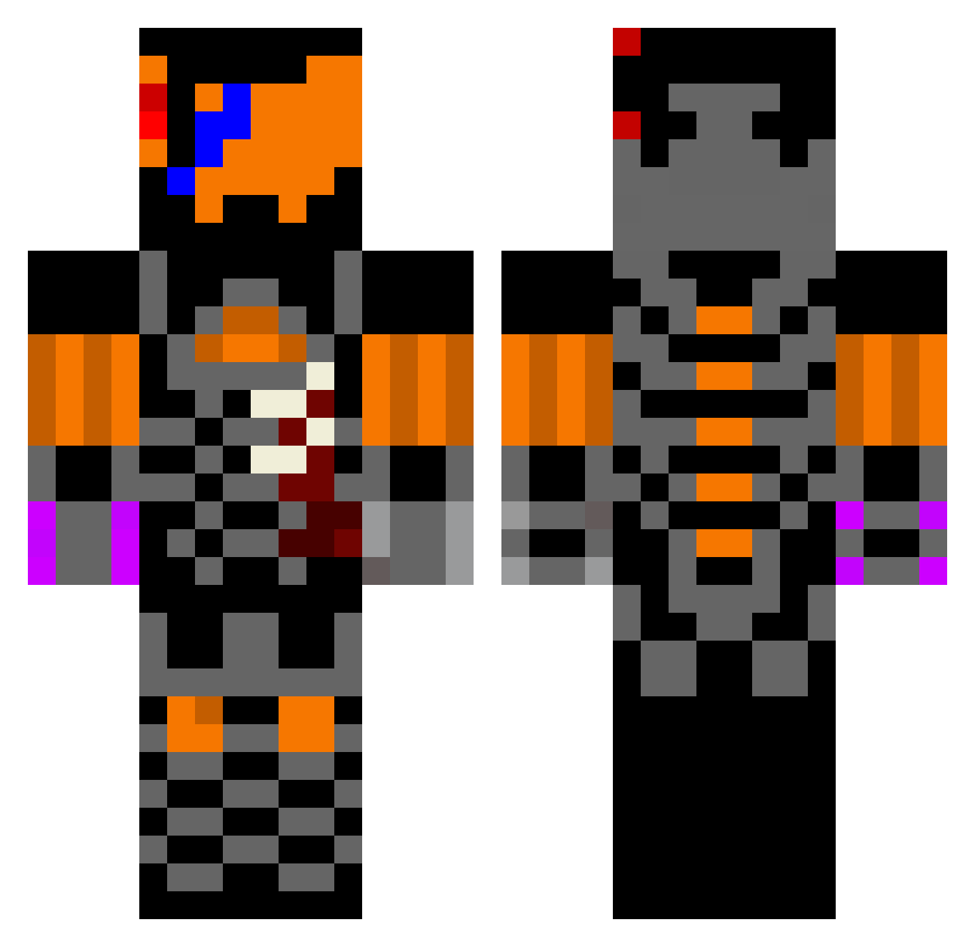 SeiSing Minecraft skin, front and back view