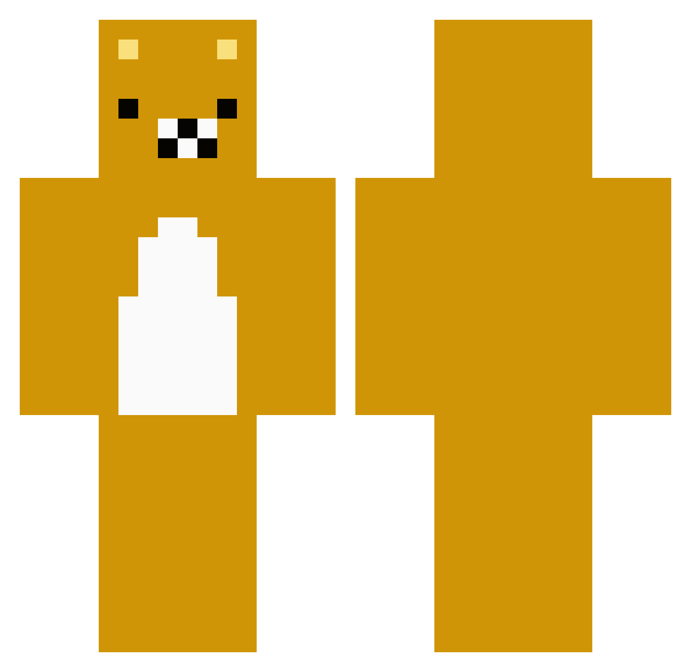 straighthairline Minecraft skin, front and back view