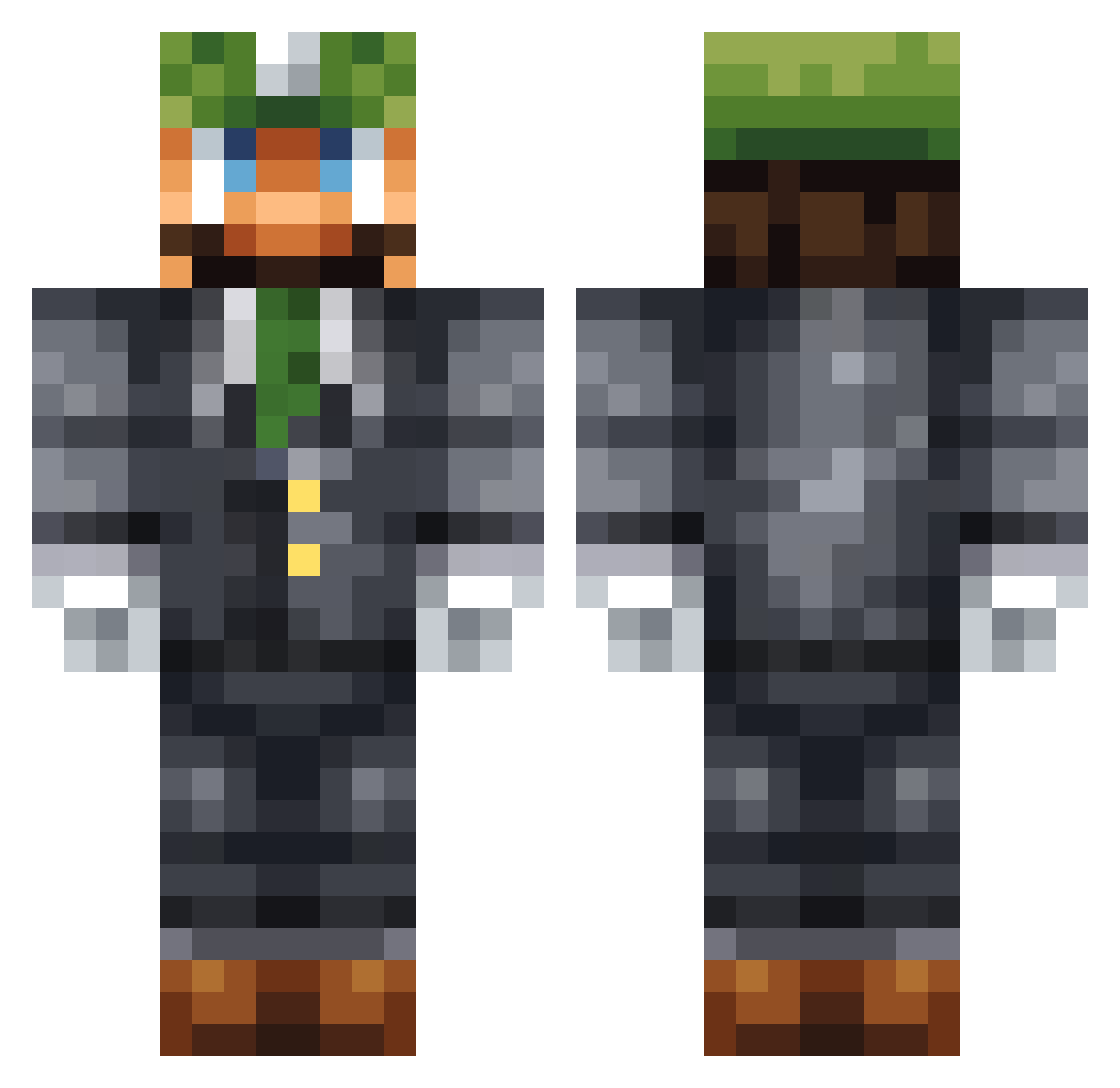 Reldrin Minecraft skin, front and back view
