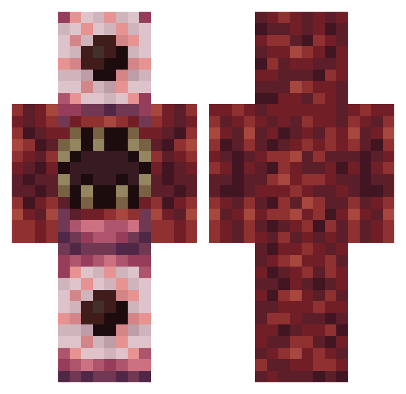 sintackxs Minecraft skin, front and back view