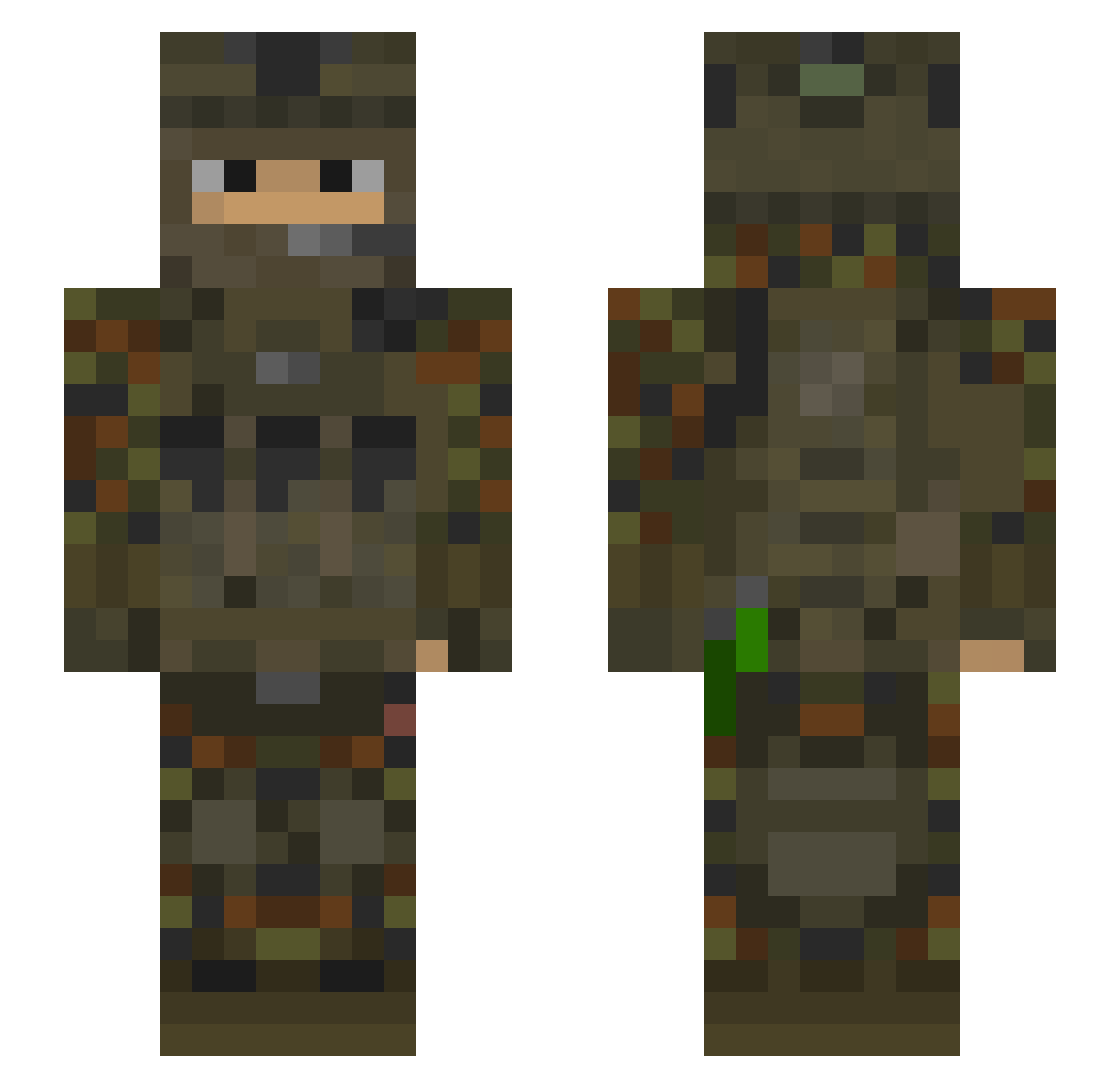 Shpyz Minecraft skin, front and back view