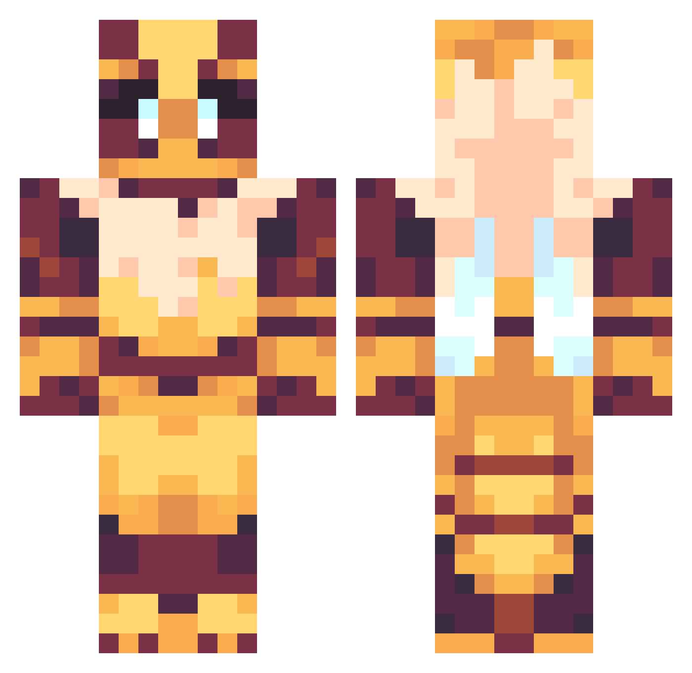 Ailean0001 Minecraft skin, front and back view