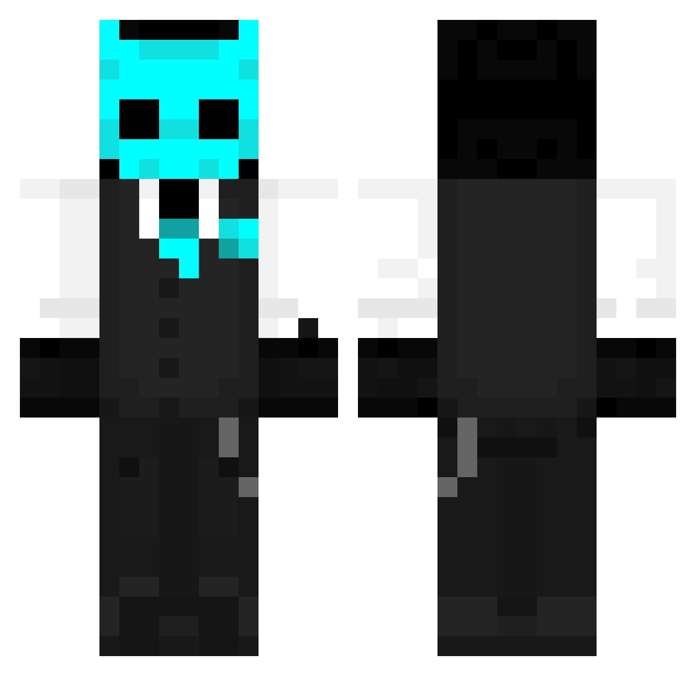 raykoMC Minecraft skin, front and back view