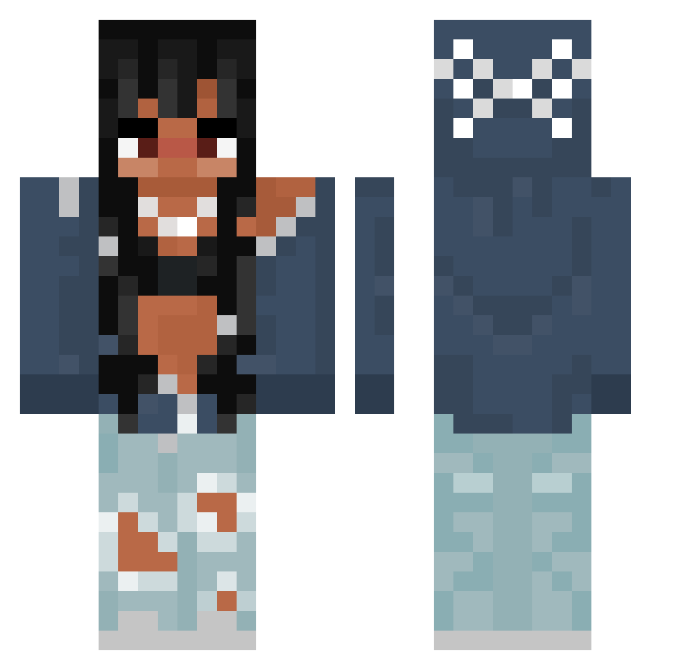 Seren29 Minecraft skin, front and back view