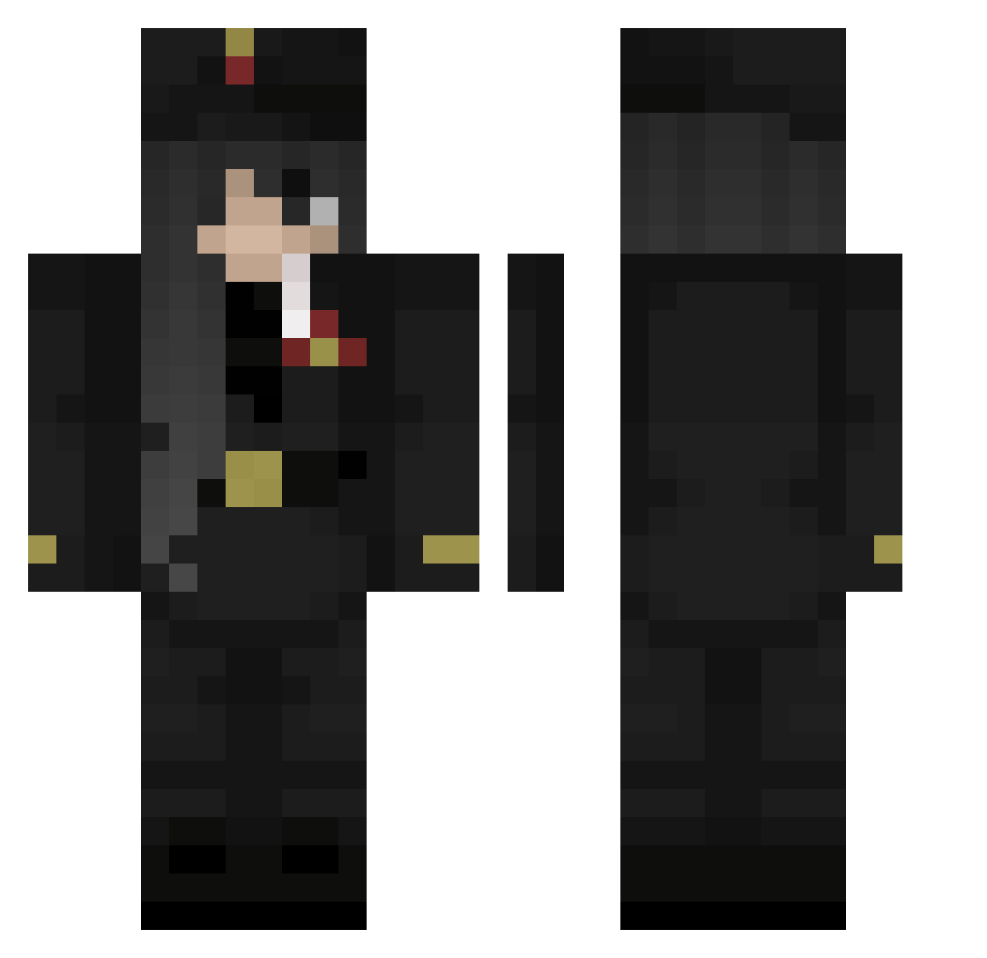 r_word Minecraft skin, front and back view