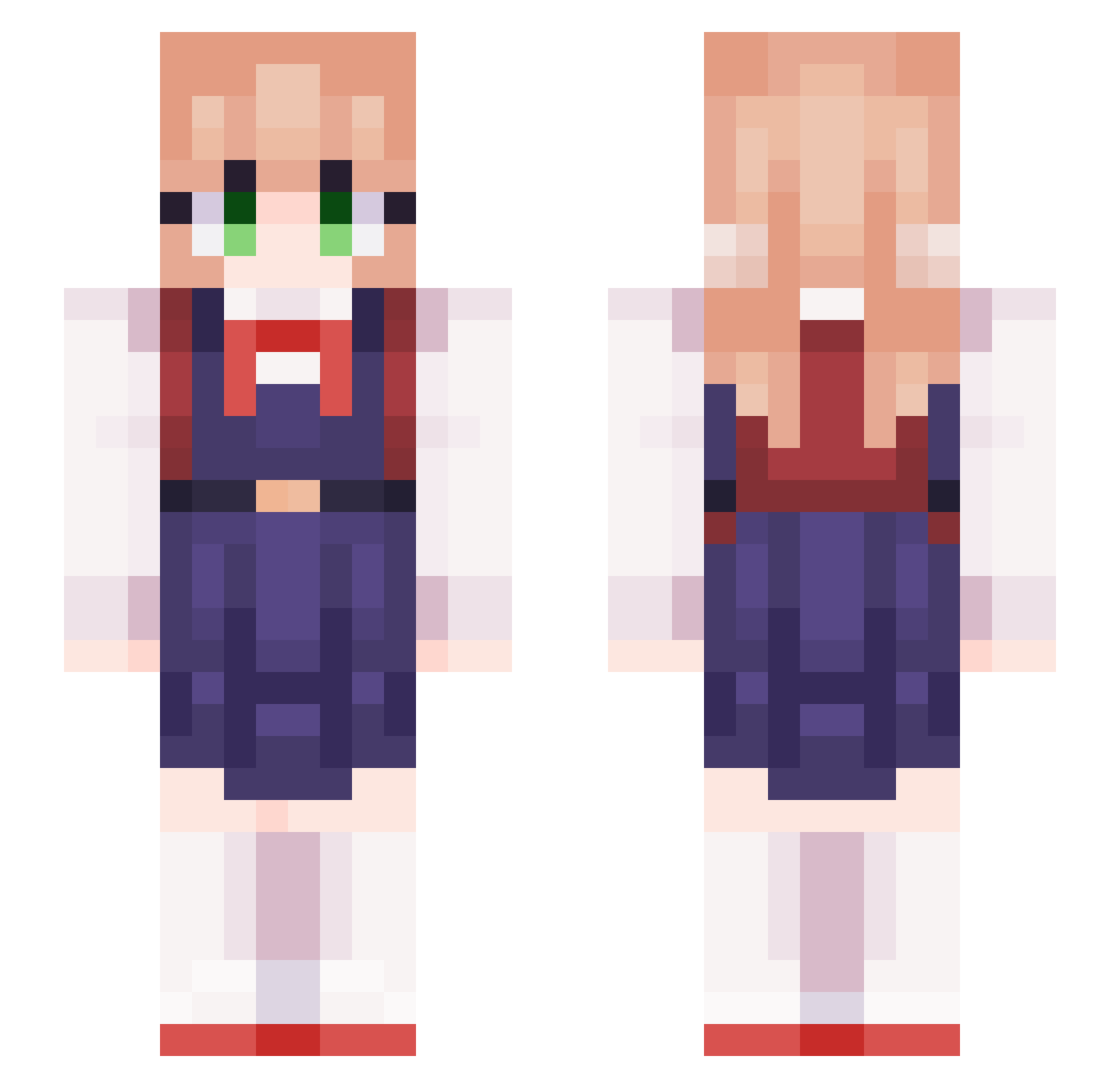 DaeJJang2 Minecraft skin, front and back view