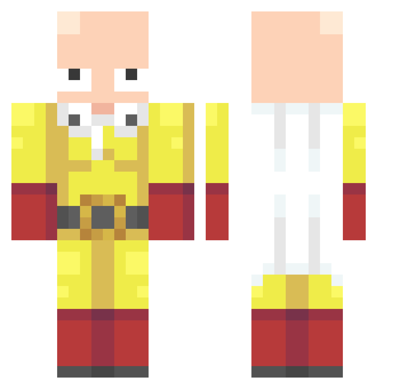 cohx Minecraft skin, front and back view