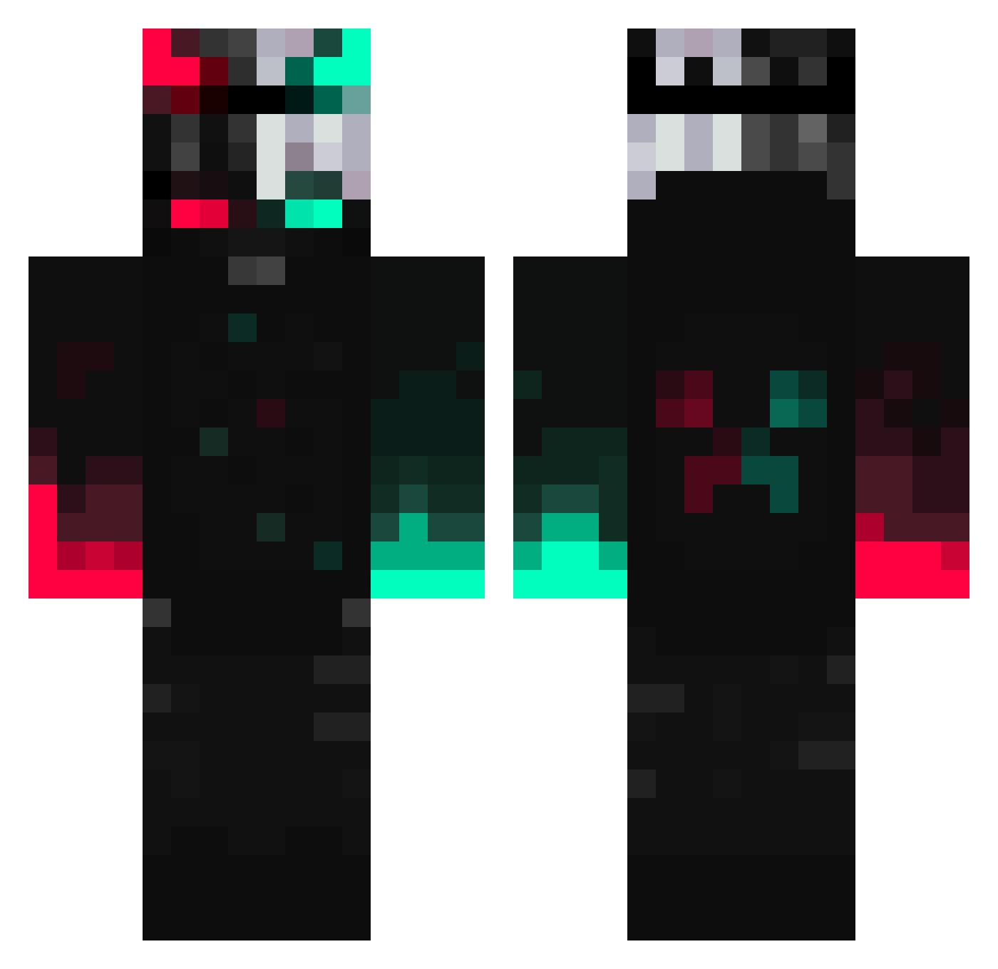 FreeTayk2 Minecraft skin, front and back view