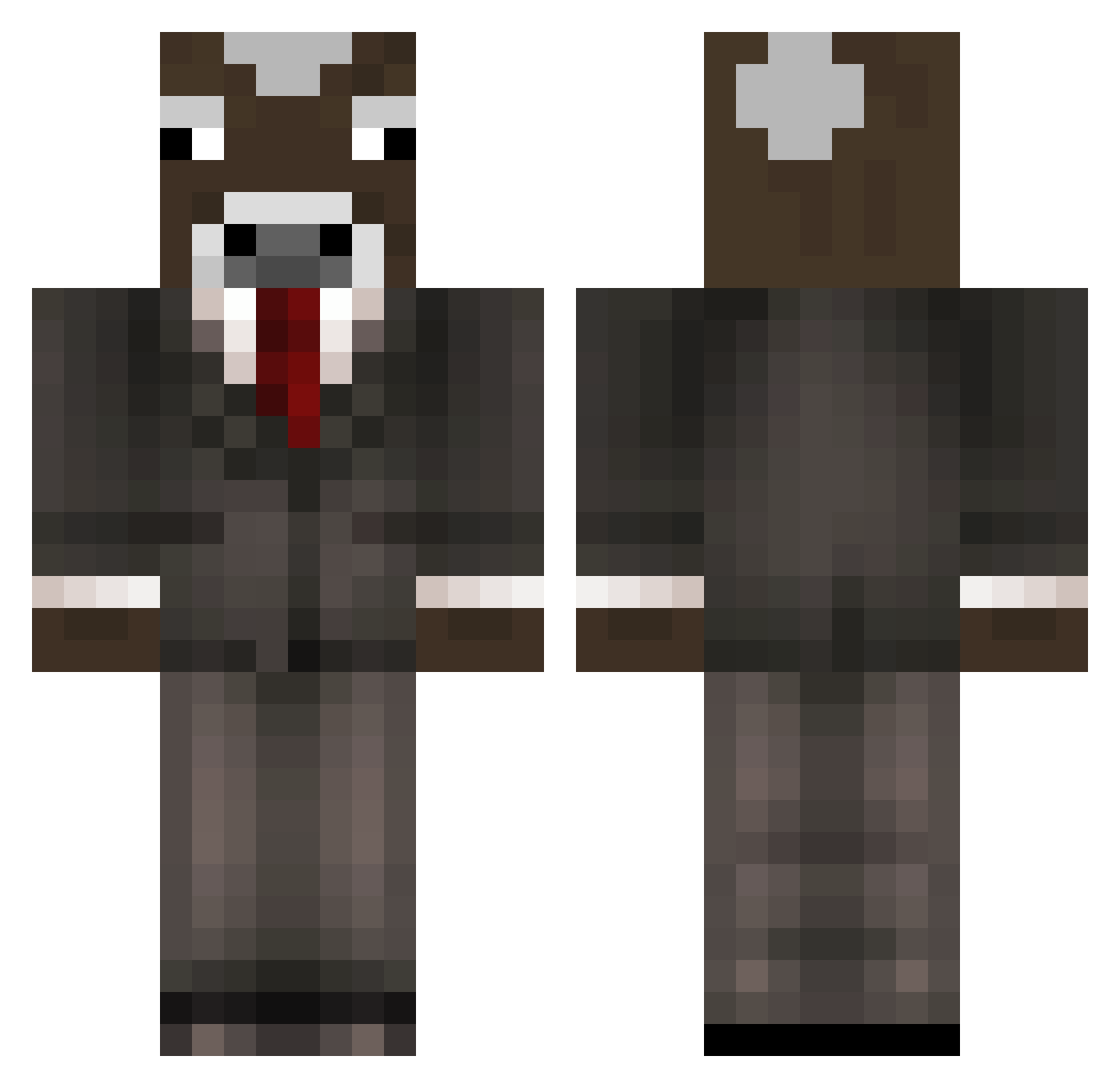 TheCowinvasion Minecraft skin, front and back view