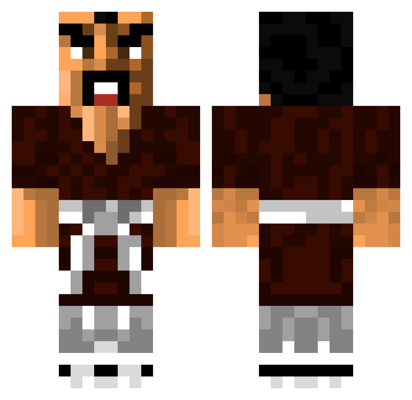 SuperPhanto Minecraft skin, front and back view