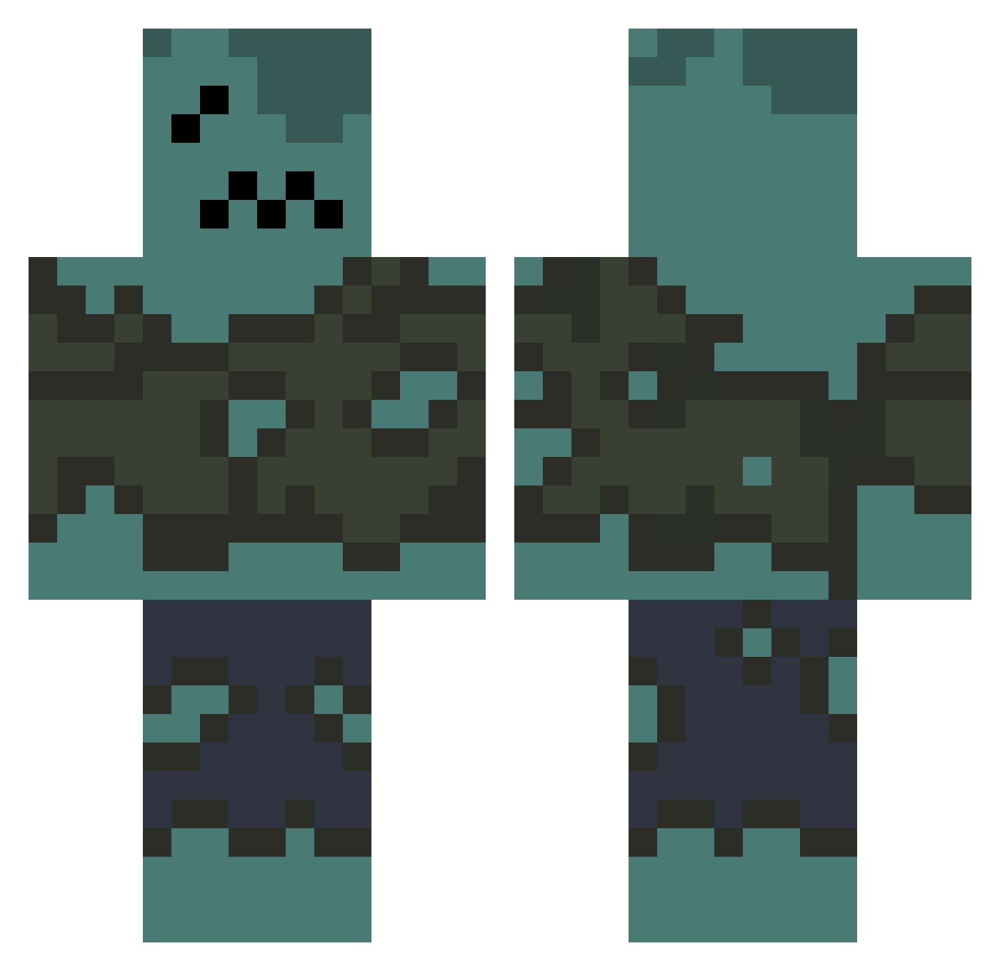 Keks299 Minecraft skin, front and back view