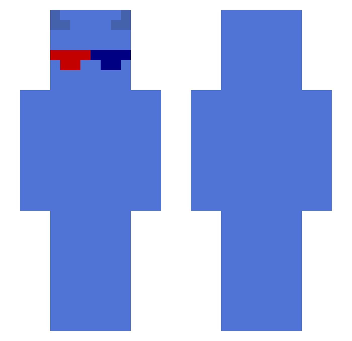 DevRsz Minecraft skin, front and back view