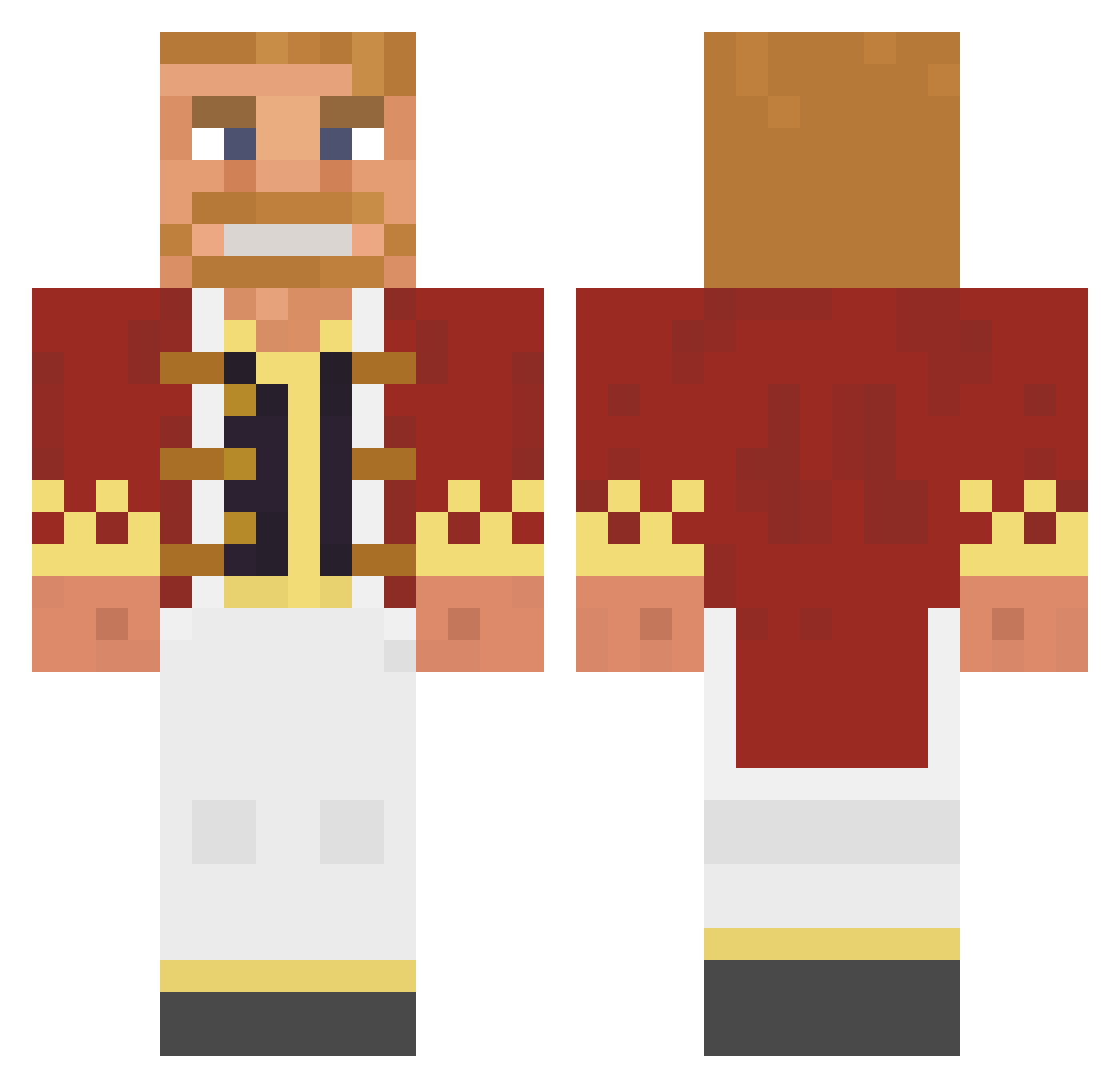 Pitlocklol Minecraft skin, front and back view