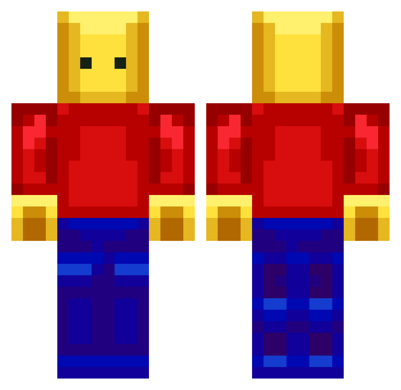 Zvlhnuta_Ponozka Minecraft skin, front and back view