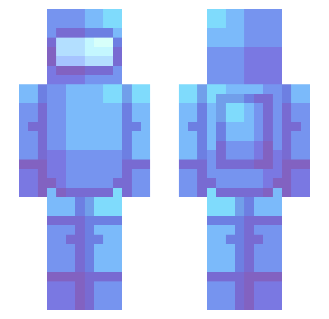 SupItsX Minecraft skin, front and back view