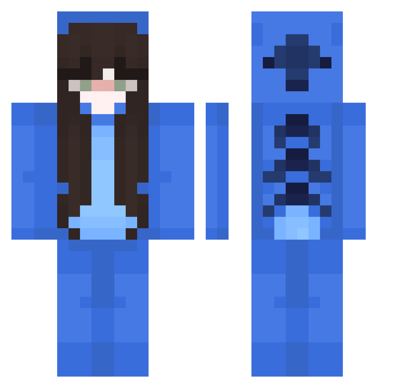 aazurenaa Minecraft skin, front and back view