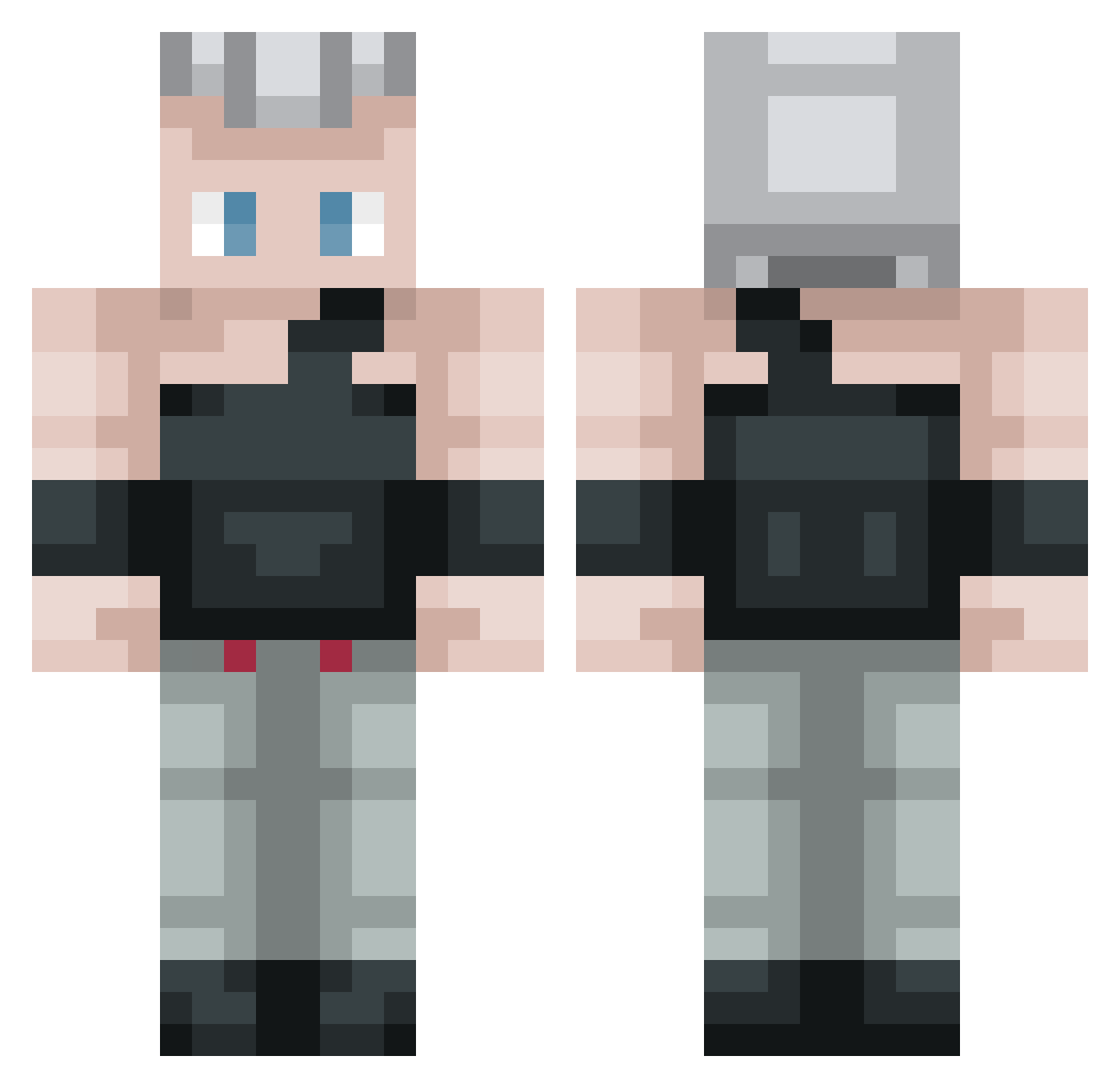 SheIsAStalker Minecraft skin, front and back view