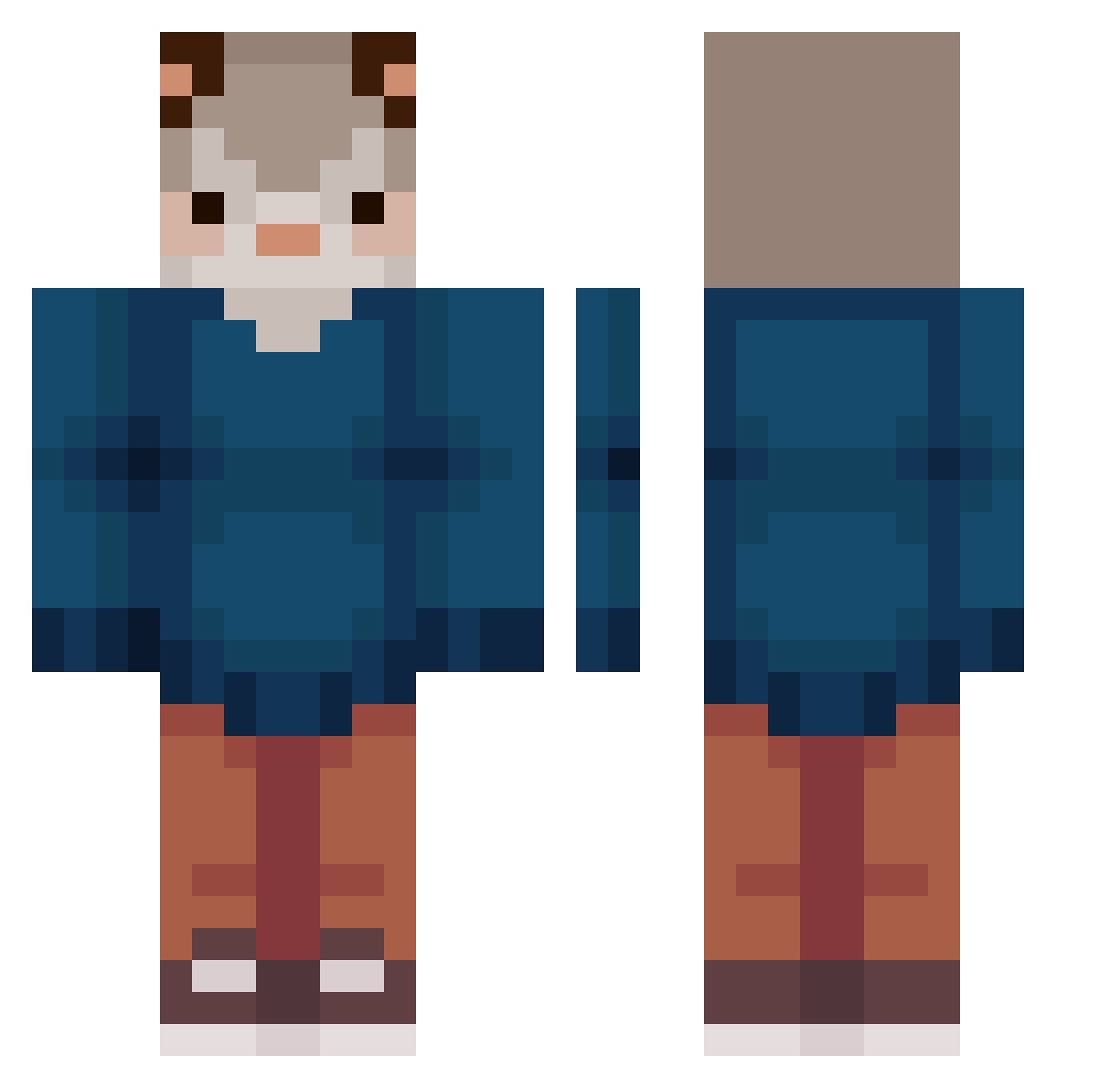 Twanny420 Minecraft skin, front and back view