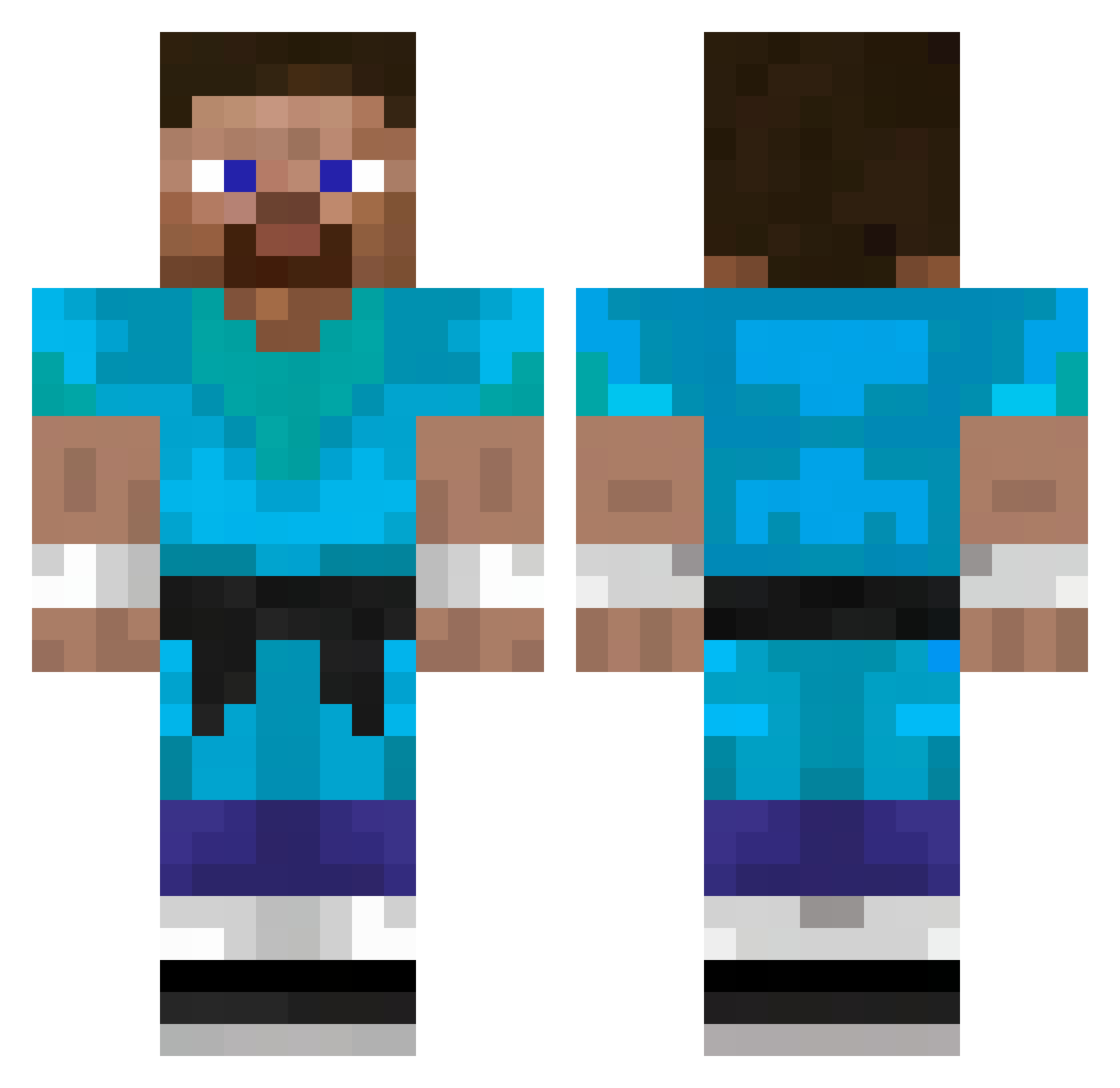 Enzinho12345 Minecraft skin, front and back view