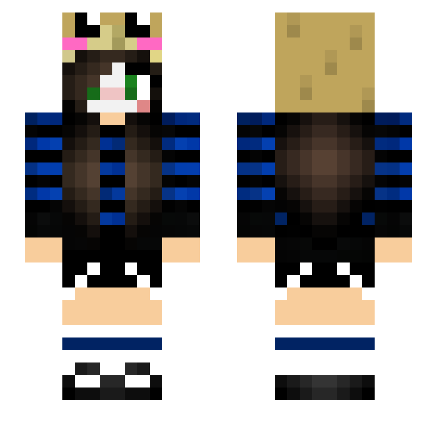 XenoVRC Minecraft skin, front and back view