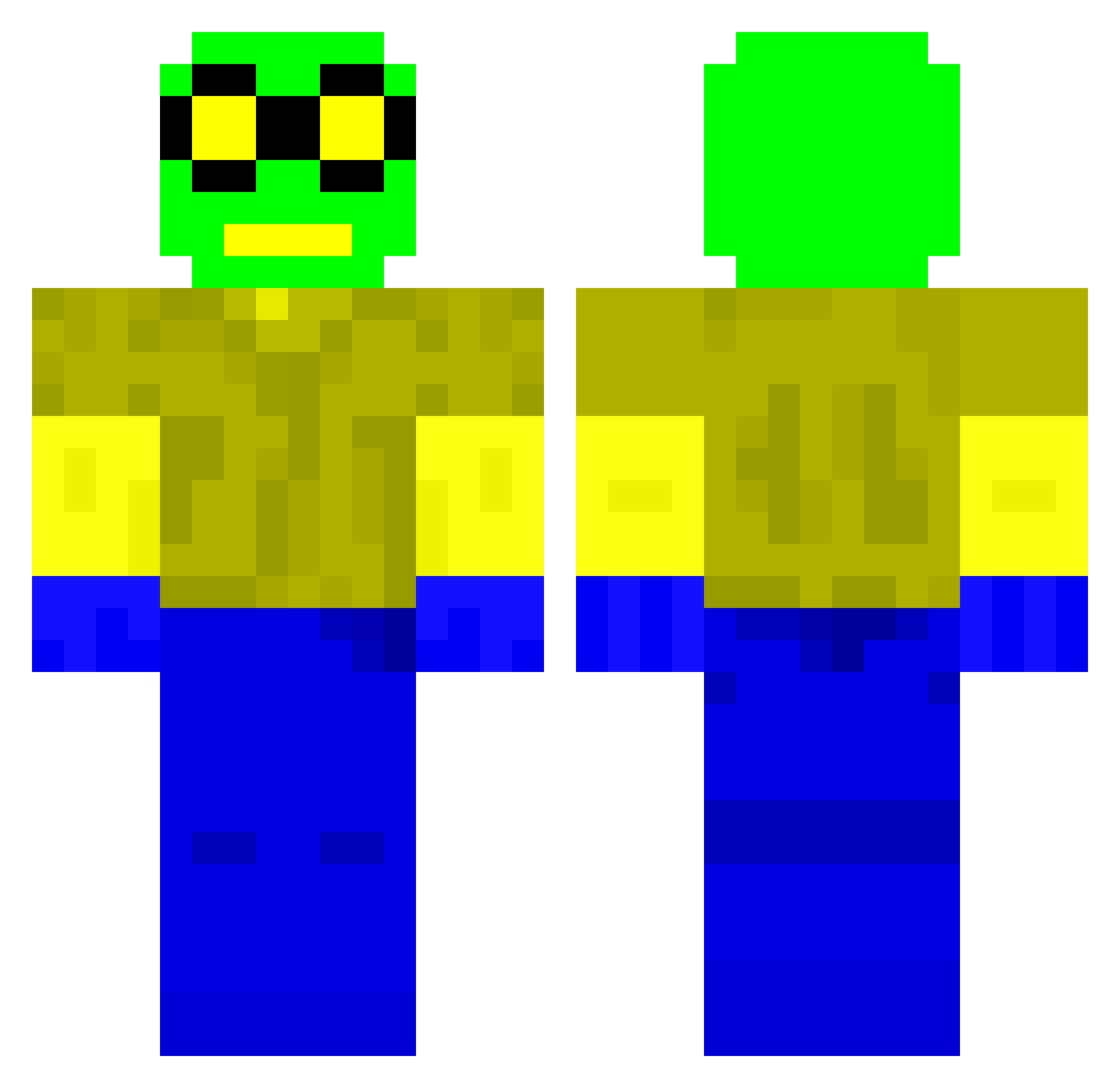 petererer Minecraft skin, front and back view