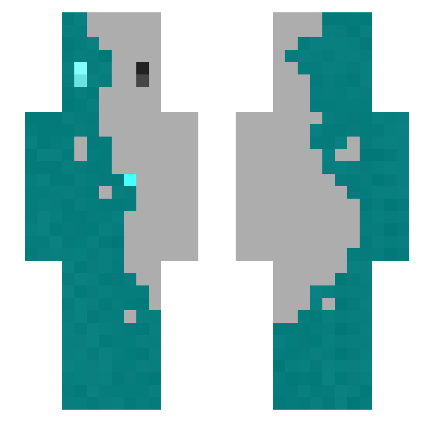 Scrivano Minecraft skin, front and back view
