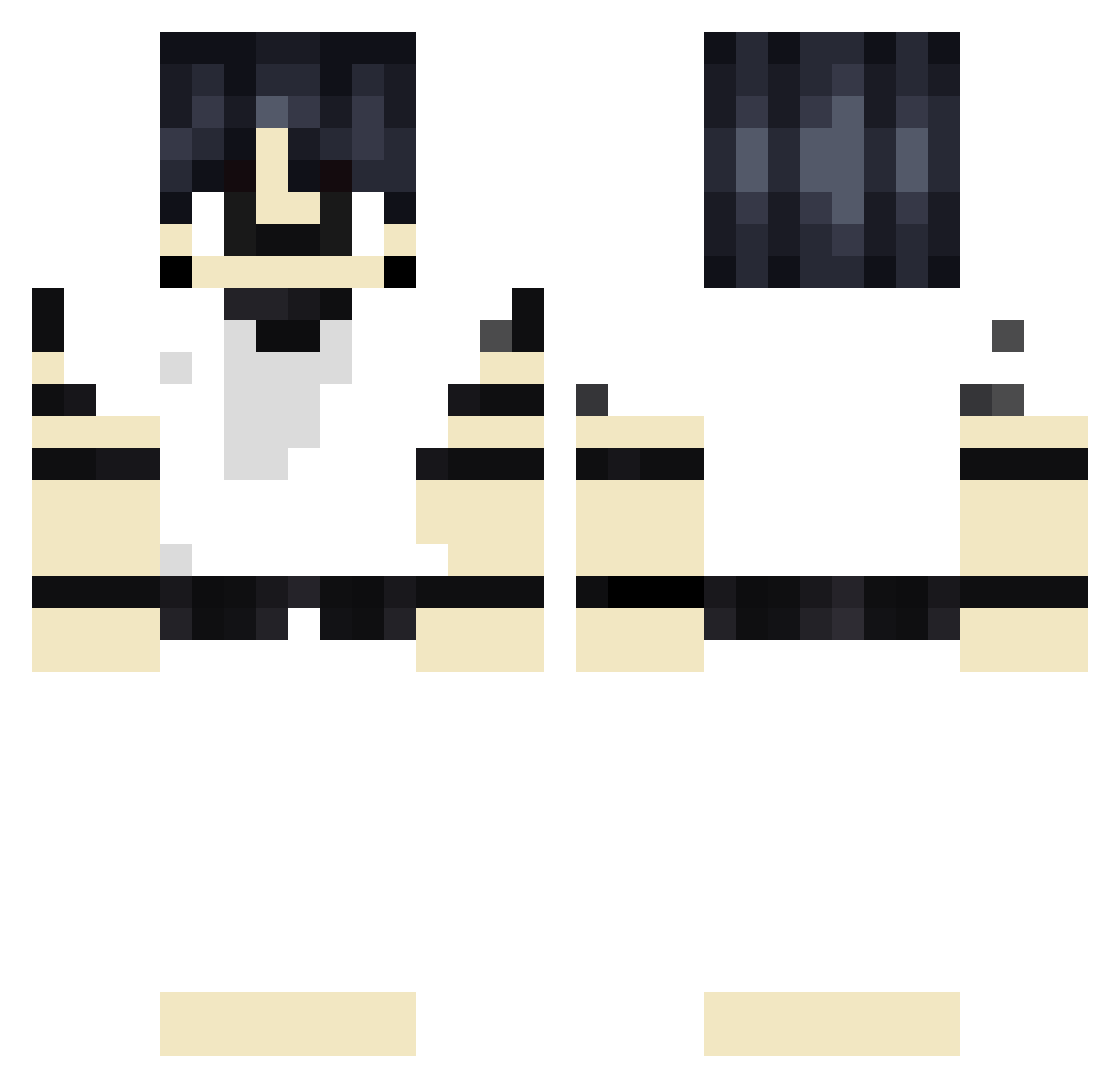 EvilBarbecue420 Minecraft skin, front and back view
