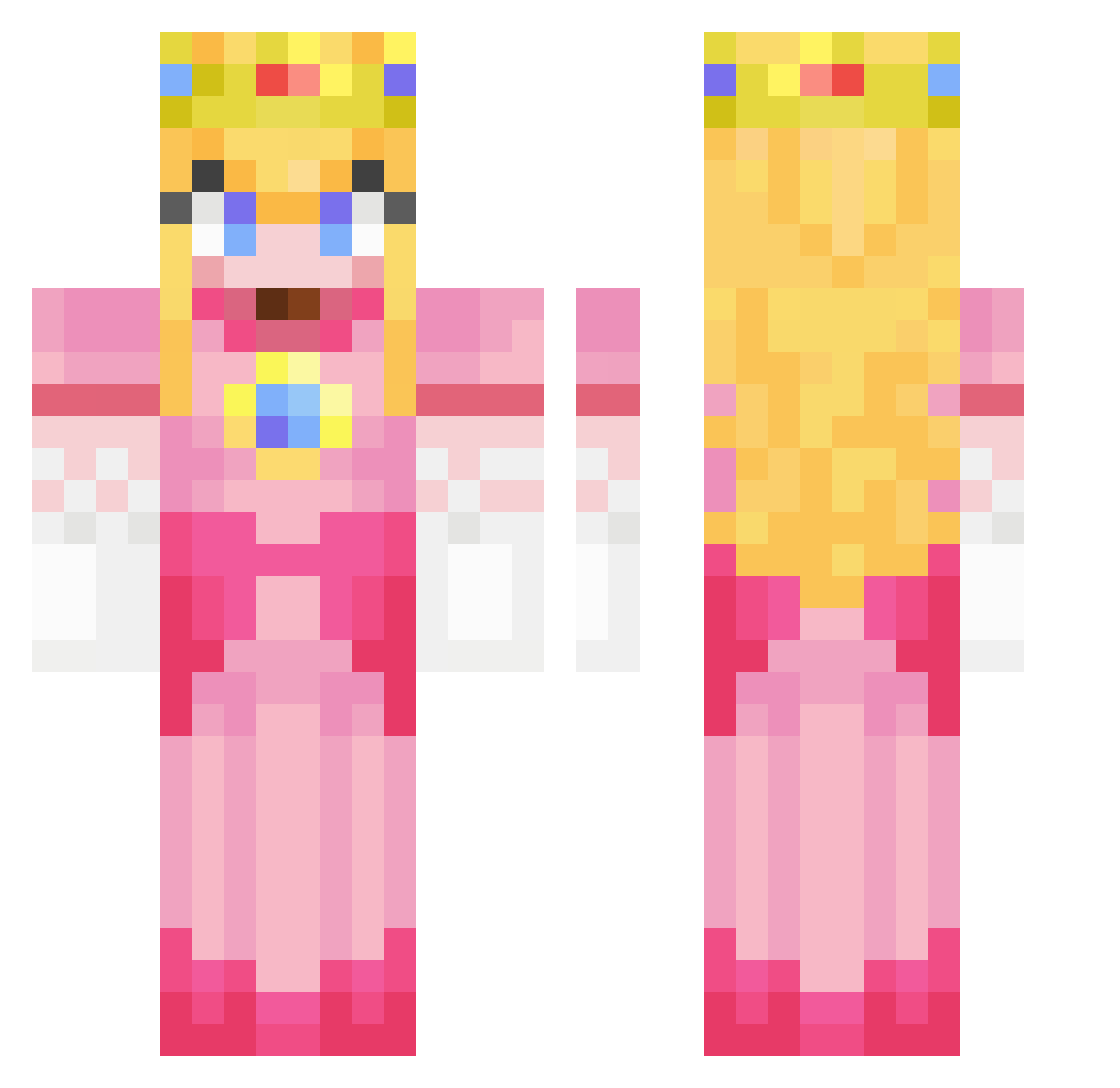 Nekiorr Minecraft skin, front and back view