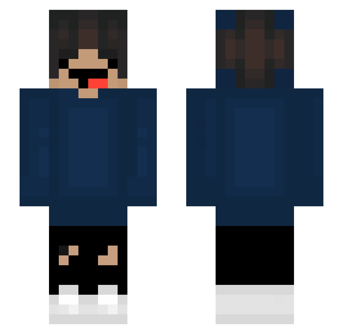 rhibarb6 Minecraft skin, front and back view