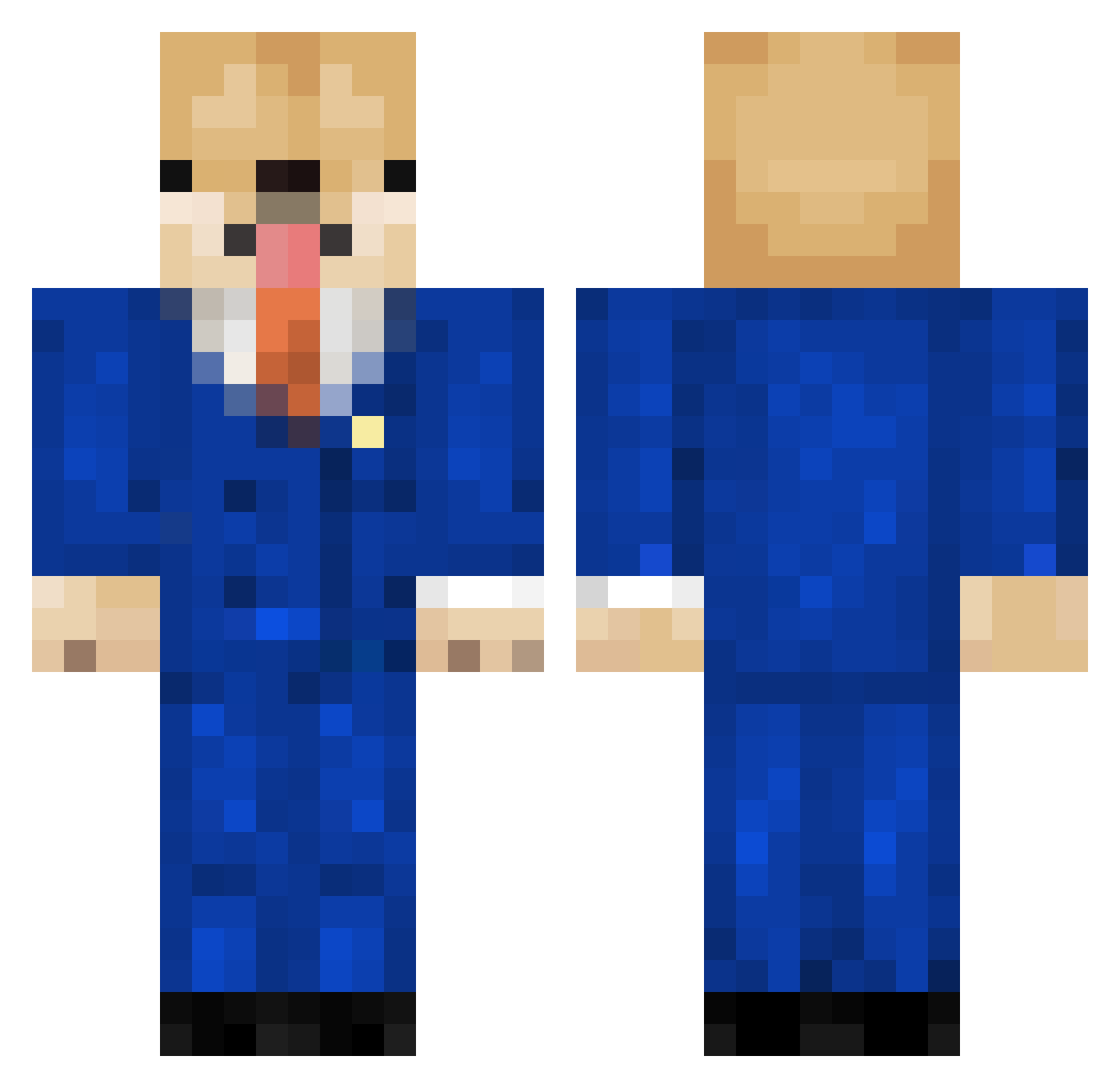 TomPintaEva Minecraft skin, front and back view