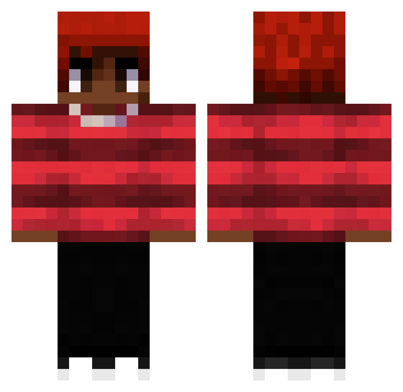 bwei Minecraft skin, front and back view