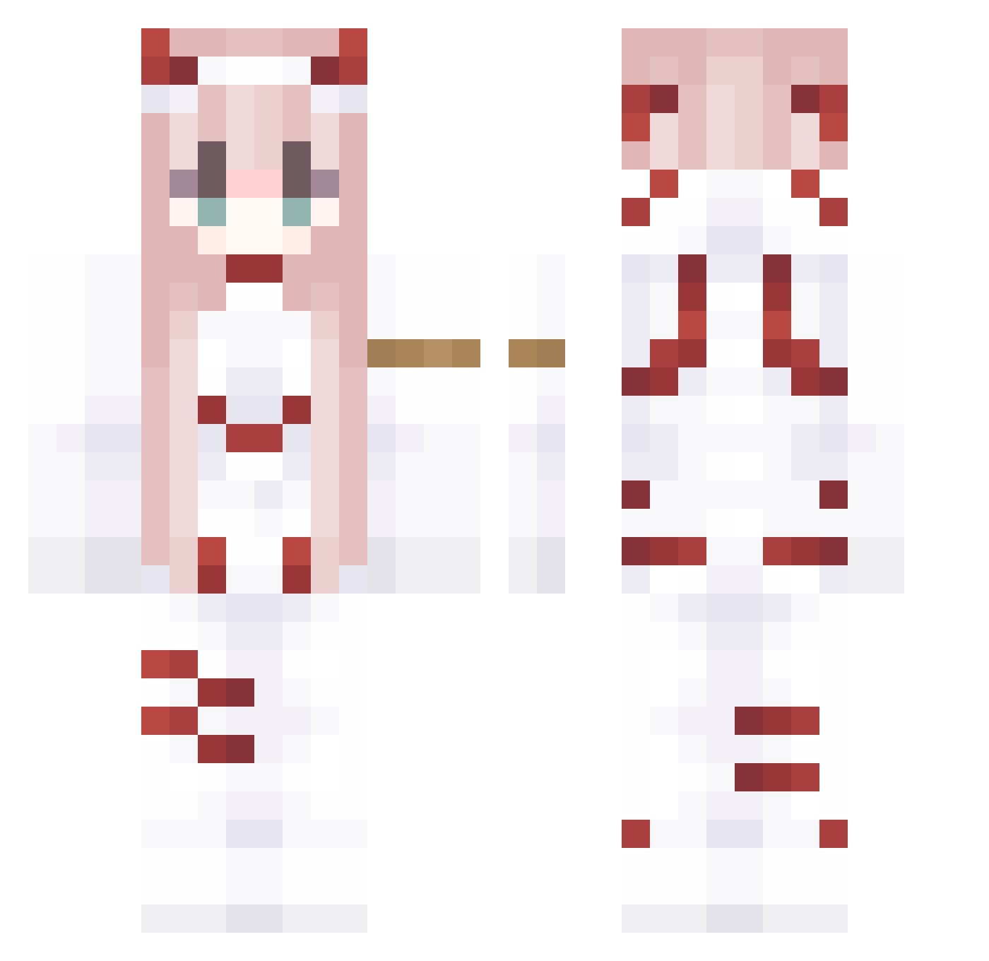 Whiskeys Minecraft skin, front and back view