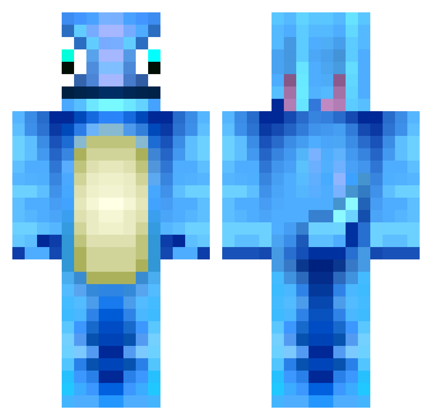 Elocutioner Minecraft skin, front and back view