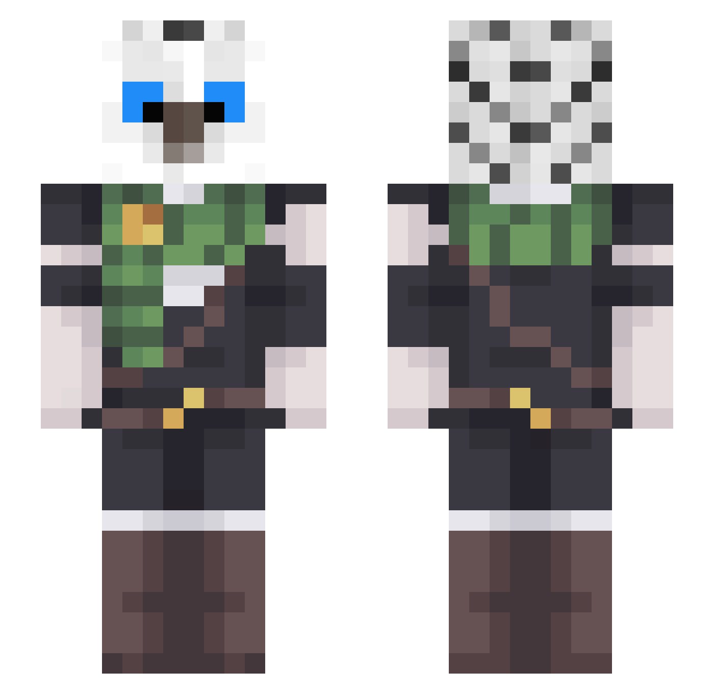 BionicDuplex Minecraft skin, front and back view
