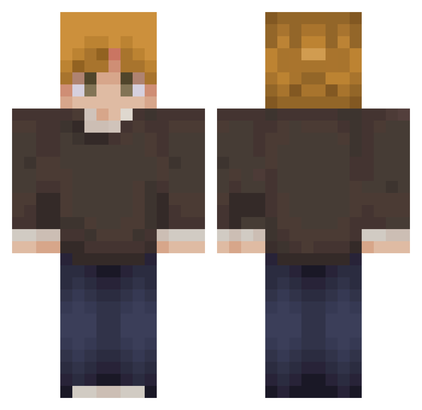 S1dster Minecraft skin, front and back view