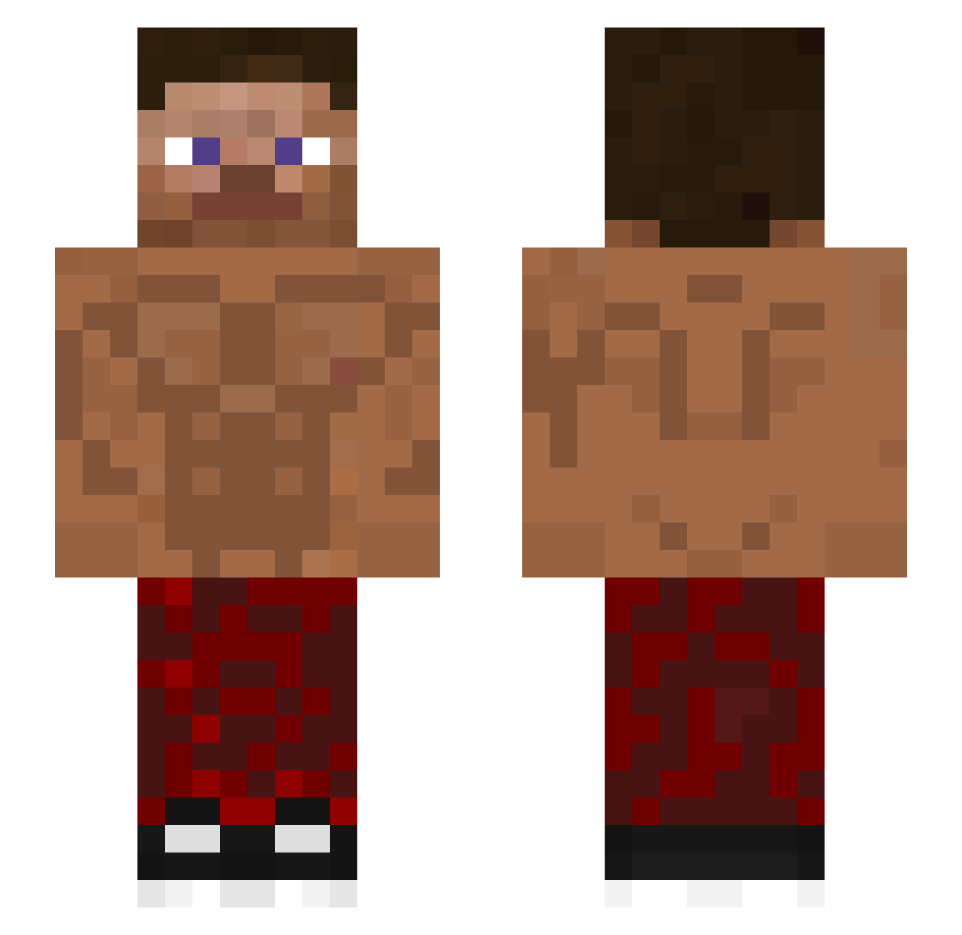 Nagex Minecraft skin, front and back view