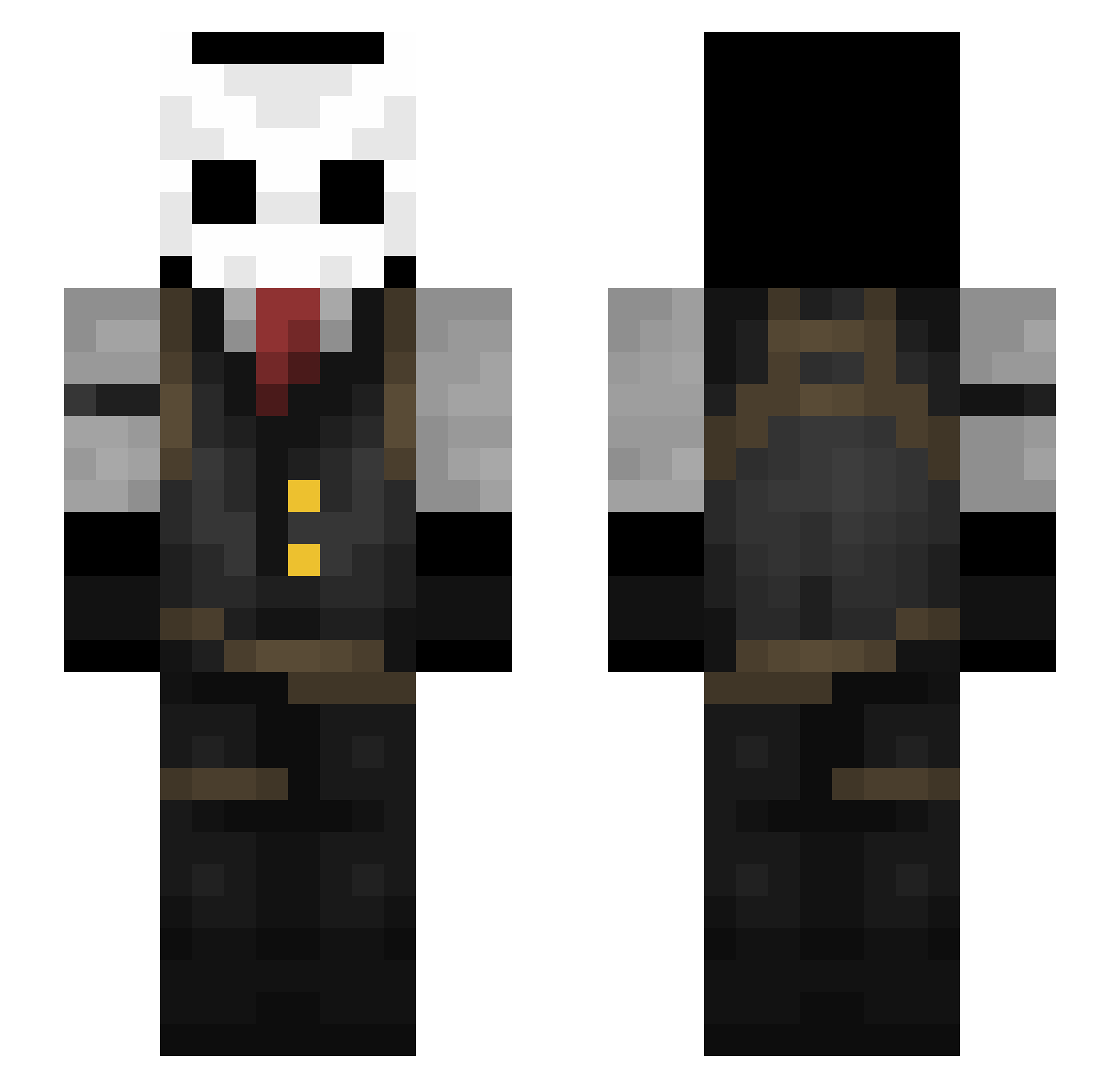 Surpher Minecraft skin, front and back view