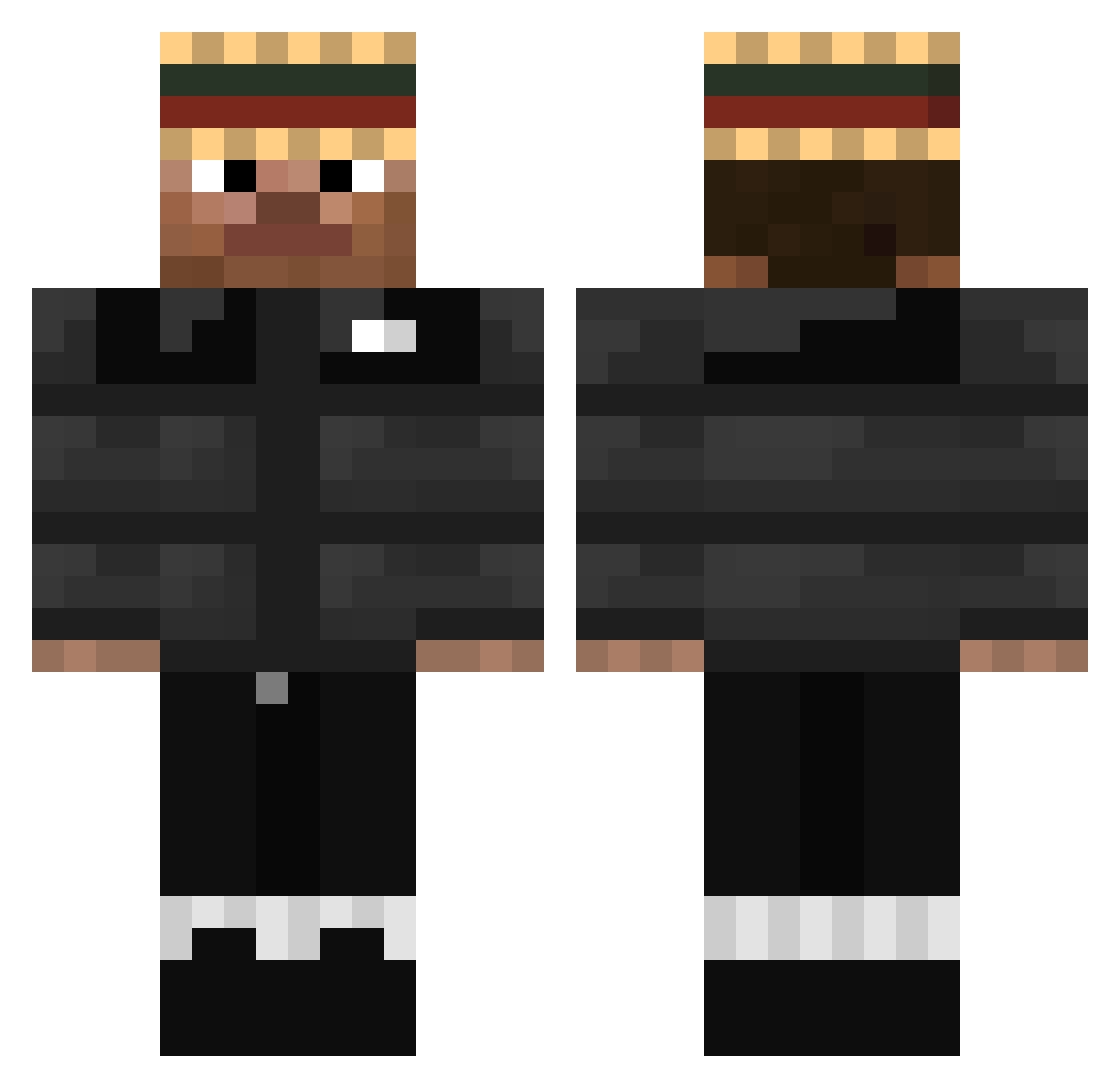 forr Minecraft skin, front and back view
