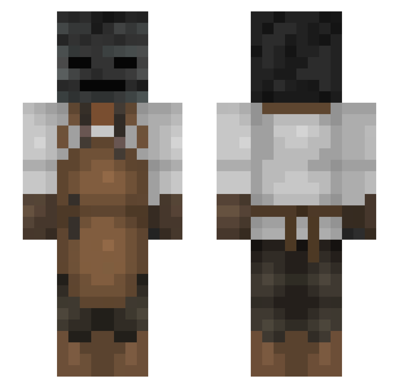Glottal Minecraft skin, front and back view